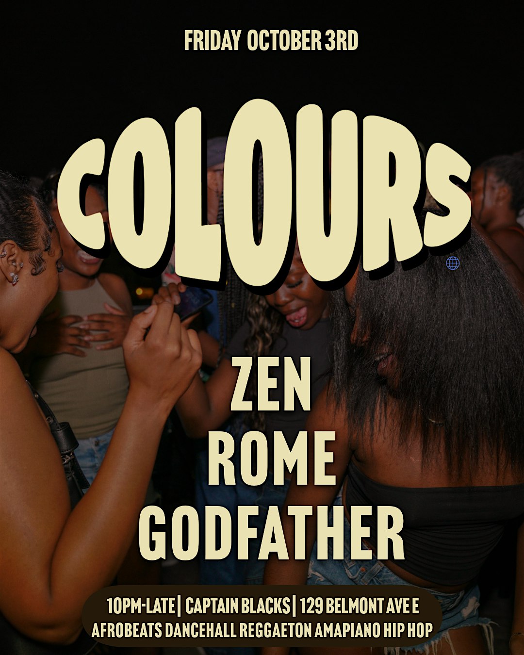 Colours Global Sound: October 3rd at Captain Blacks – Seattle, WA