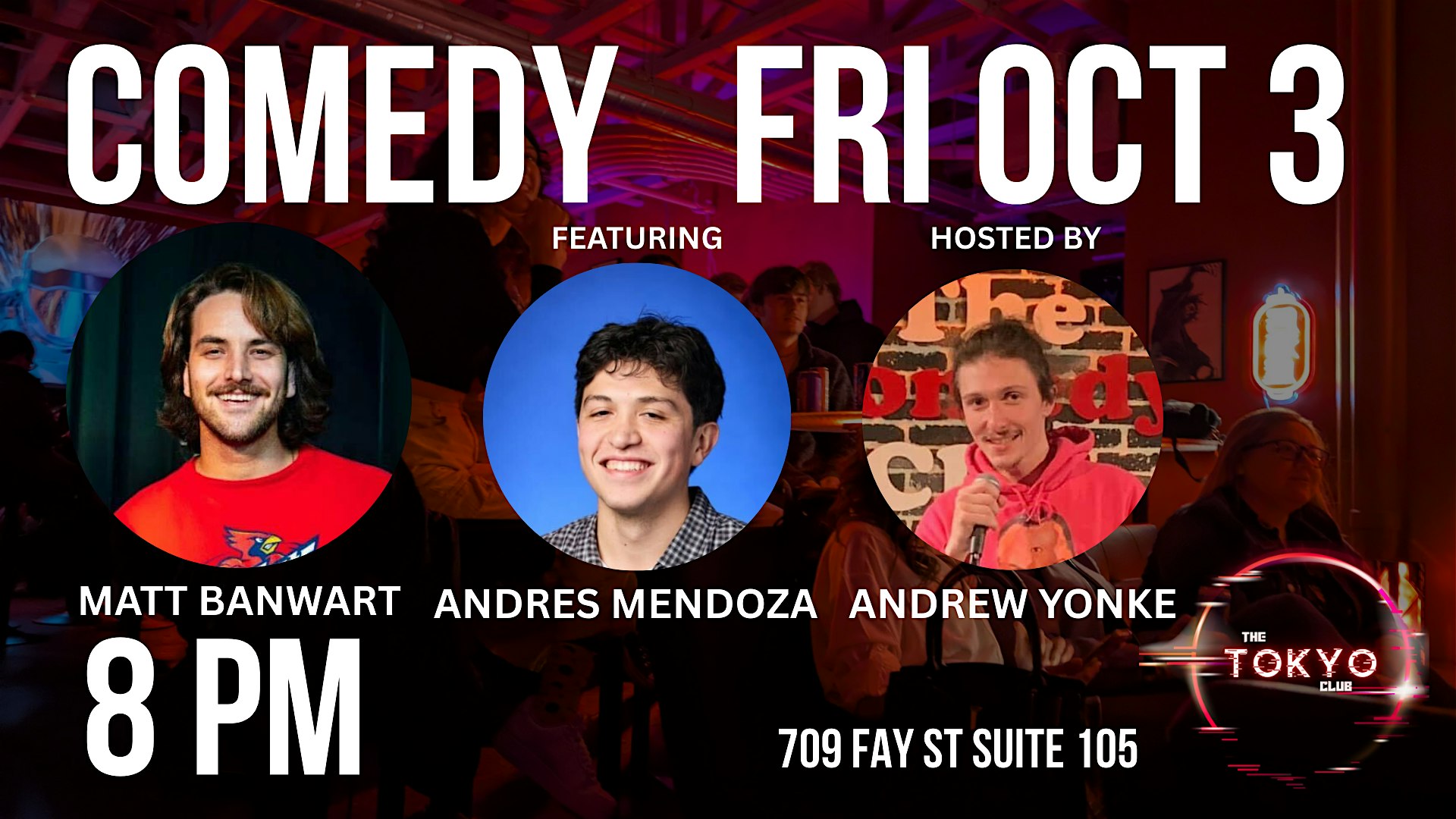 Friday Night Comedy at The Tokyo Club at The Tokyo Club – Columbia, MO