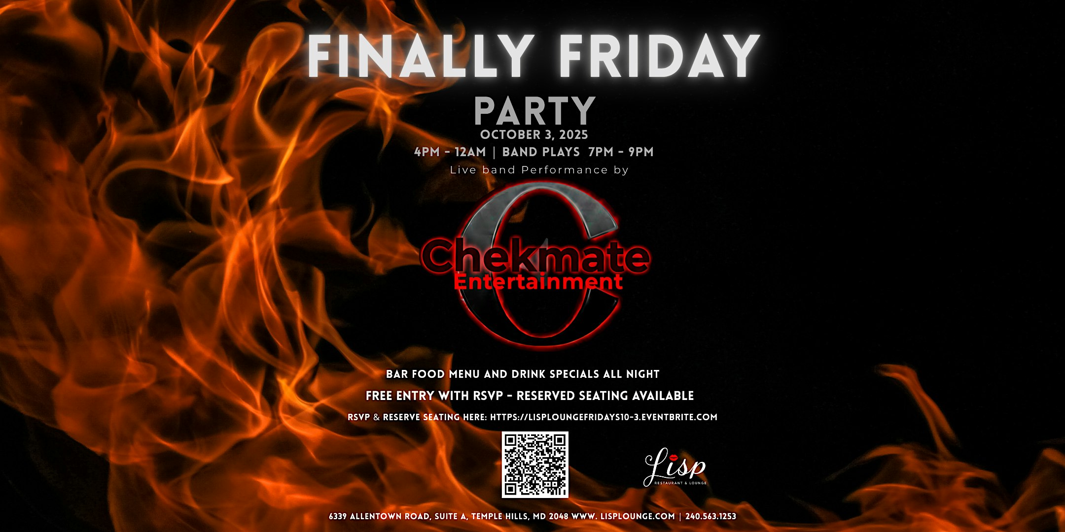 LISP Restaurant and Lounge Fridays. at 6339 Allentown Rd – Temple Hills, MD