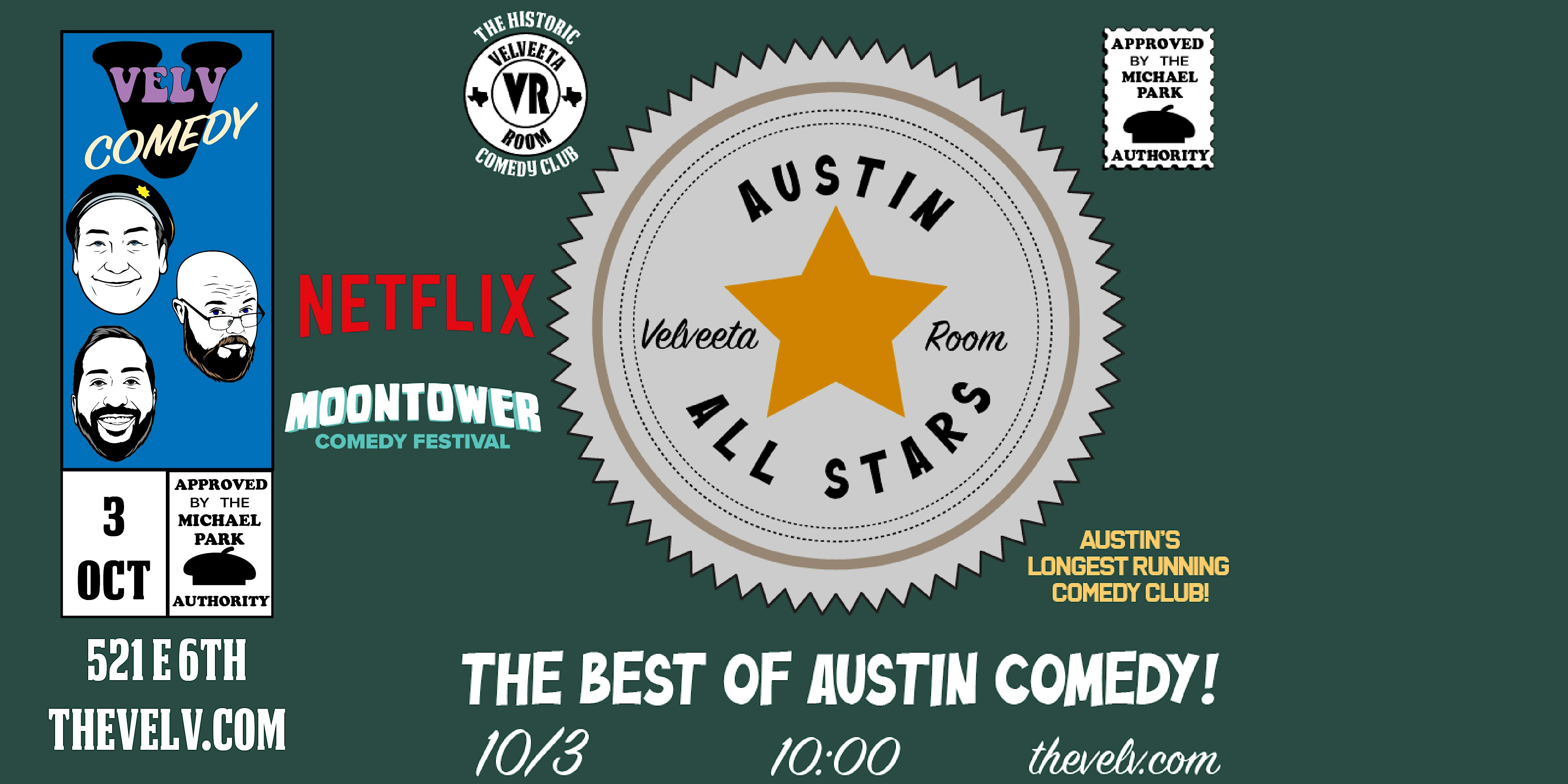 Austin All-Star Comedy! at The Velveeta Room, East 6th Street, Austin, TX, USA – Austin, TX
