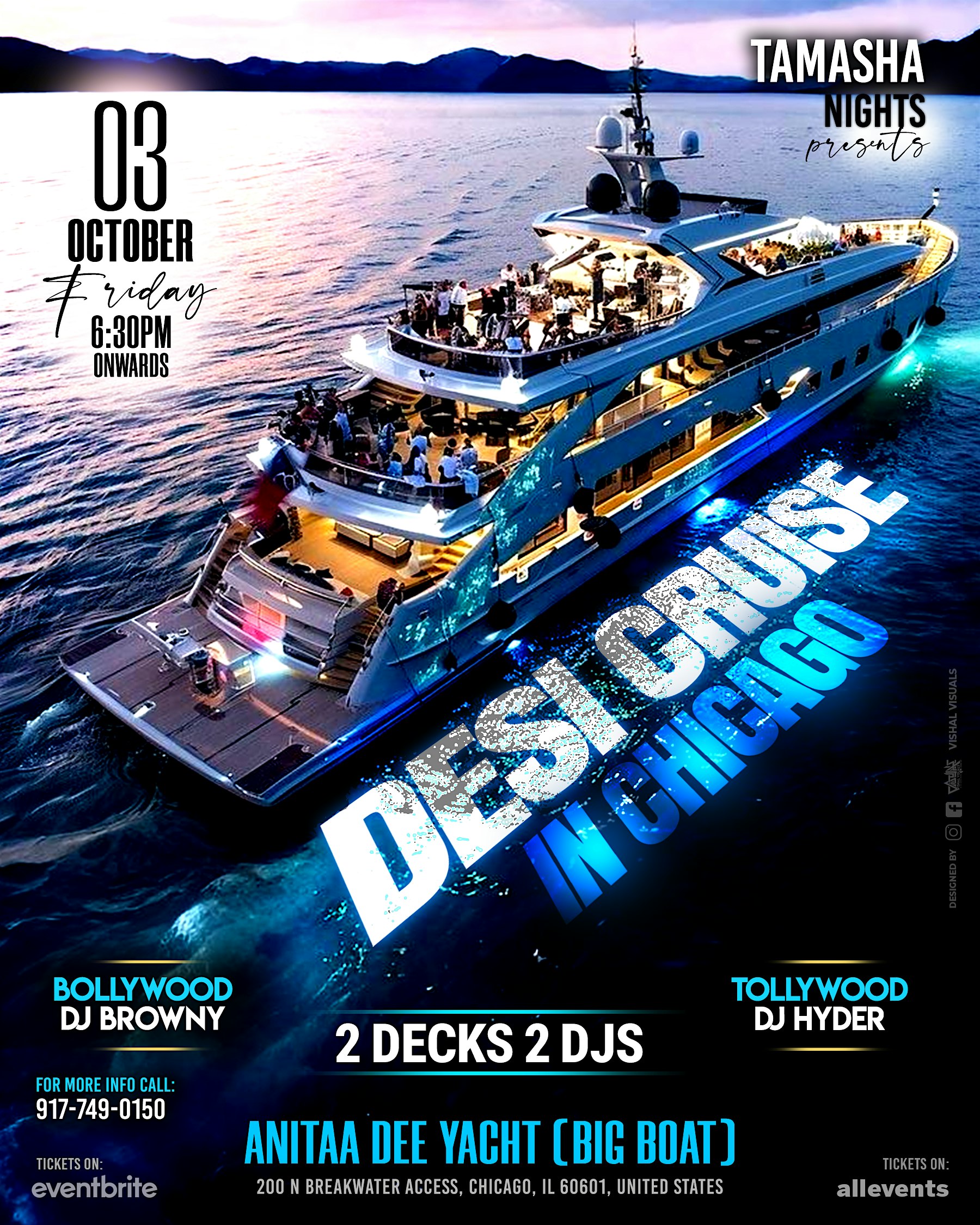 CHICAGO DESI CRUISE PARTY @ANITA DEE YACHT at Anita Dee Yacht Charters – Chicago, IL