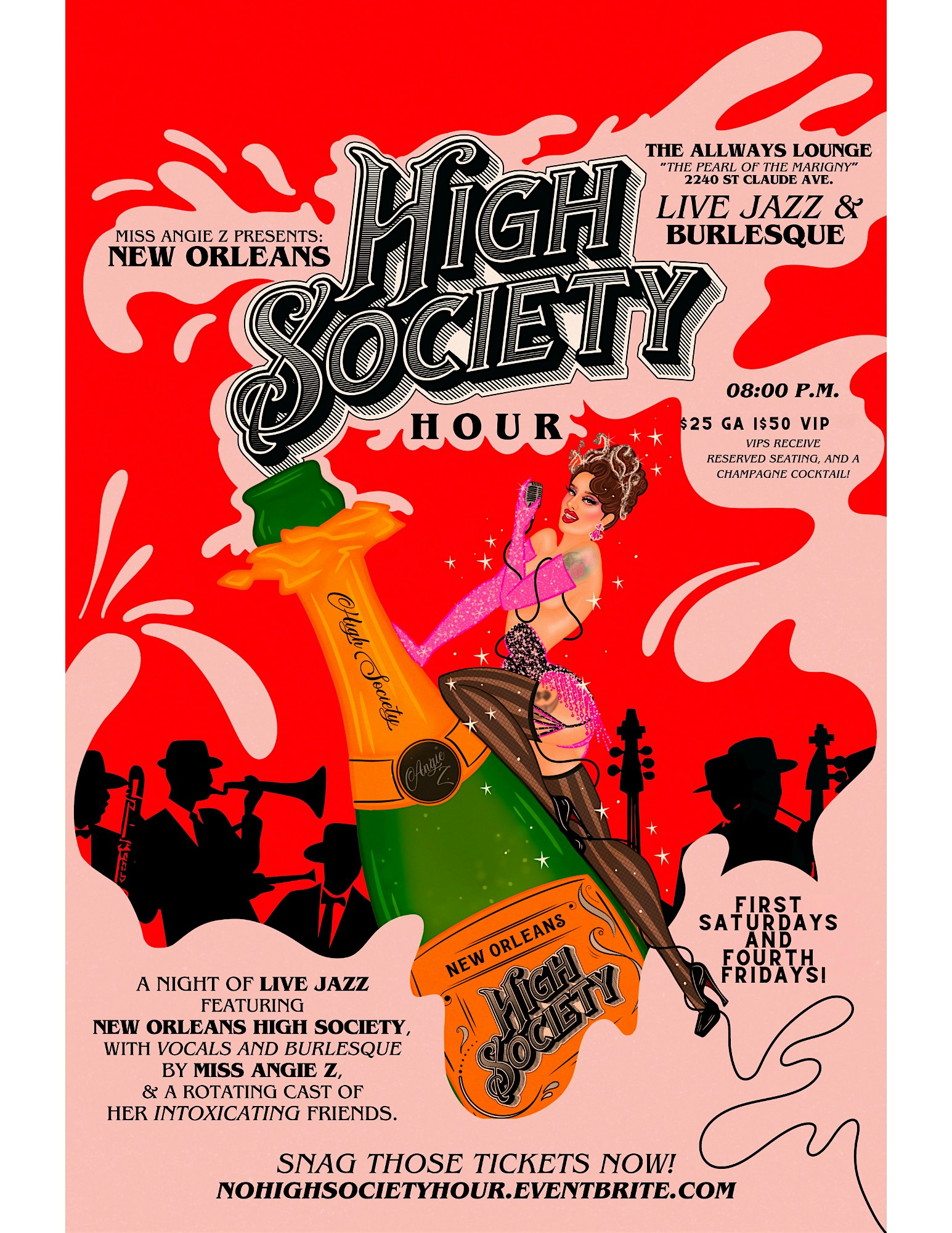 New Orleans High Society Hour: An evening of live Jazz and Burlesque! at The AllWays Lounge & Theatre – New Orleans, LA