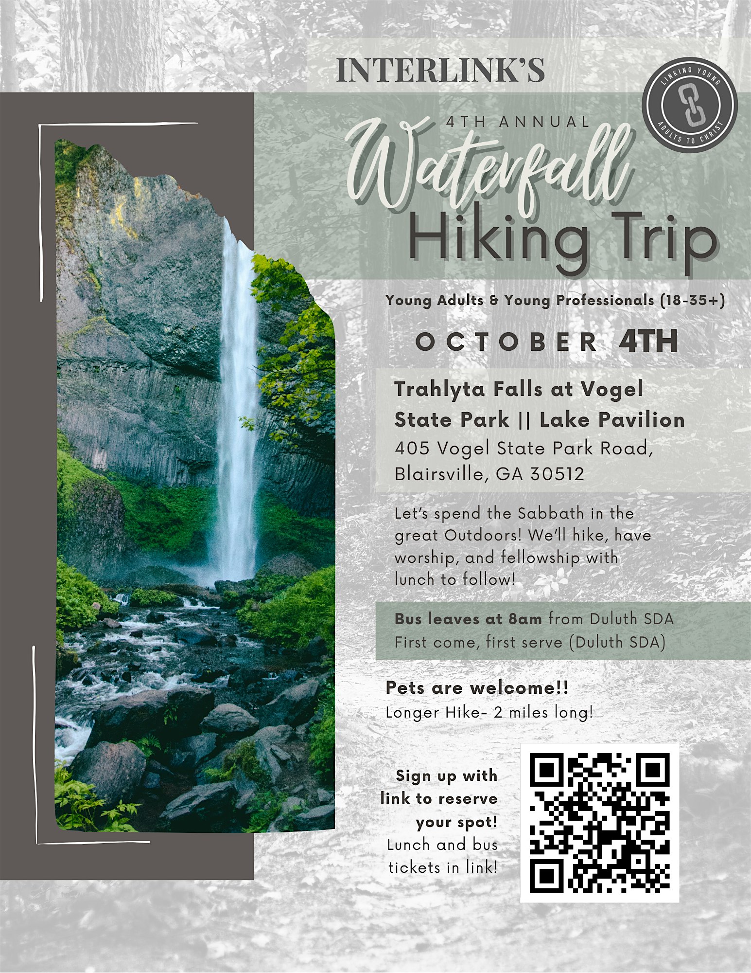 ITK’s 4TH Annual Waterfall Hiking Trip -Ticket Deadline- Extended at Vogel State Park – Blairsville, GA