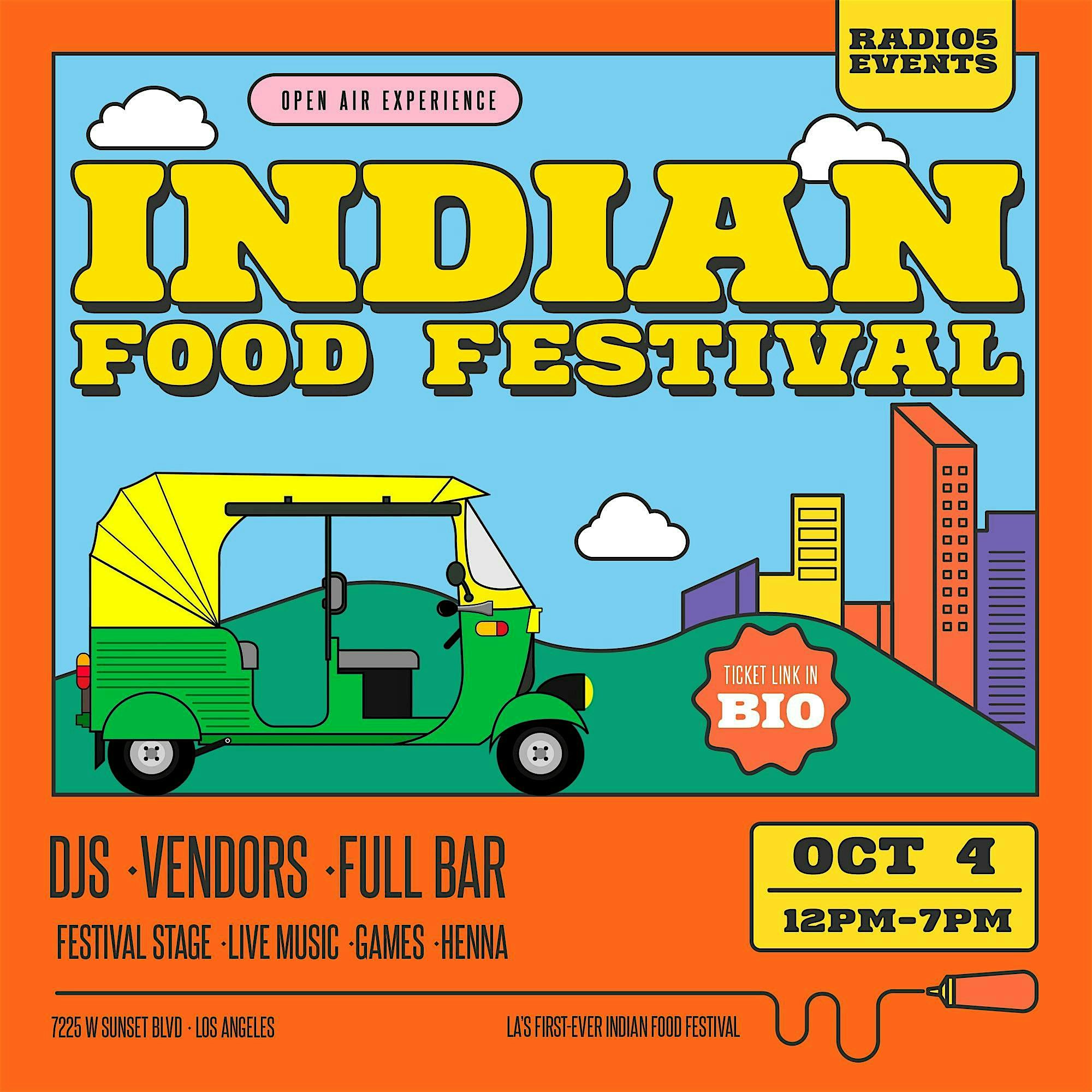 Indian Food Festival of Los Angeles: First Annual October 4th in Hollywood! at beTRUE Studios – Los Angeles, CA