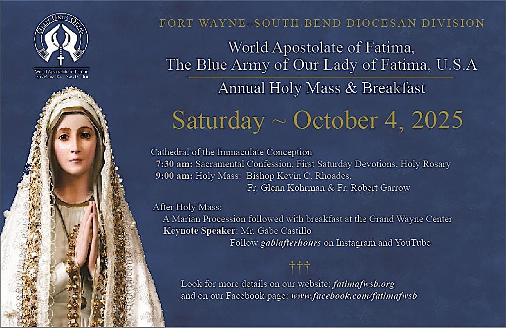 Annual Holy Mass & Breakfast at Cathedral of the Immaculate Conception – Fort Wayne, IN
