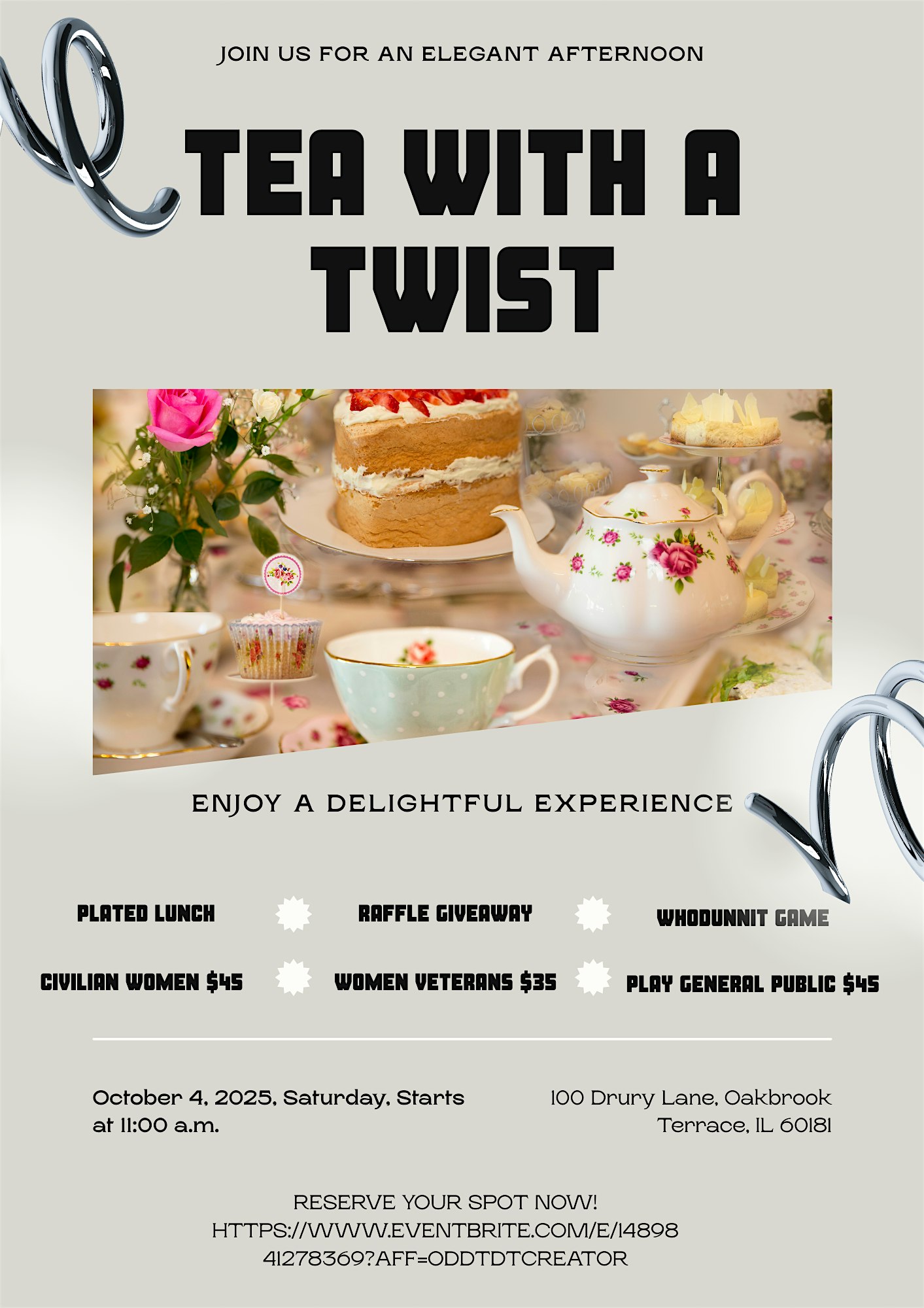 Tea With A Twist at Drury Lane Theatre & Events – Oakbrook Terrace, IL