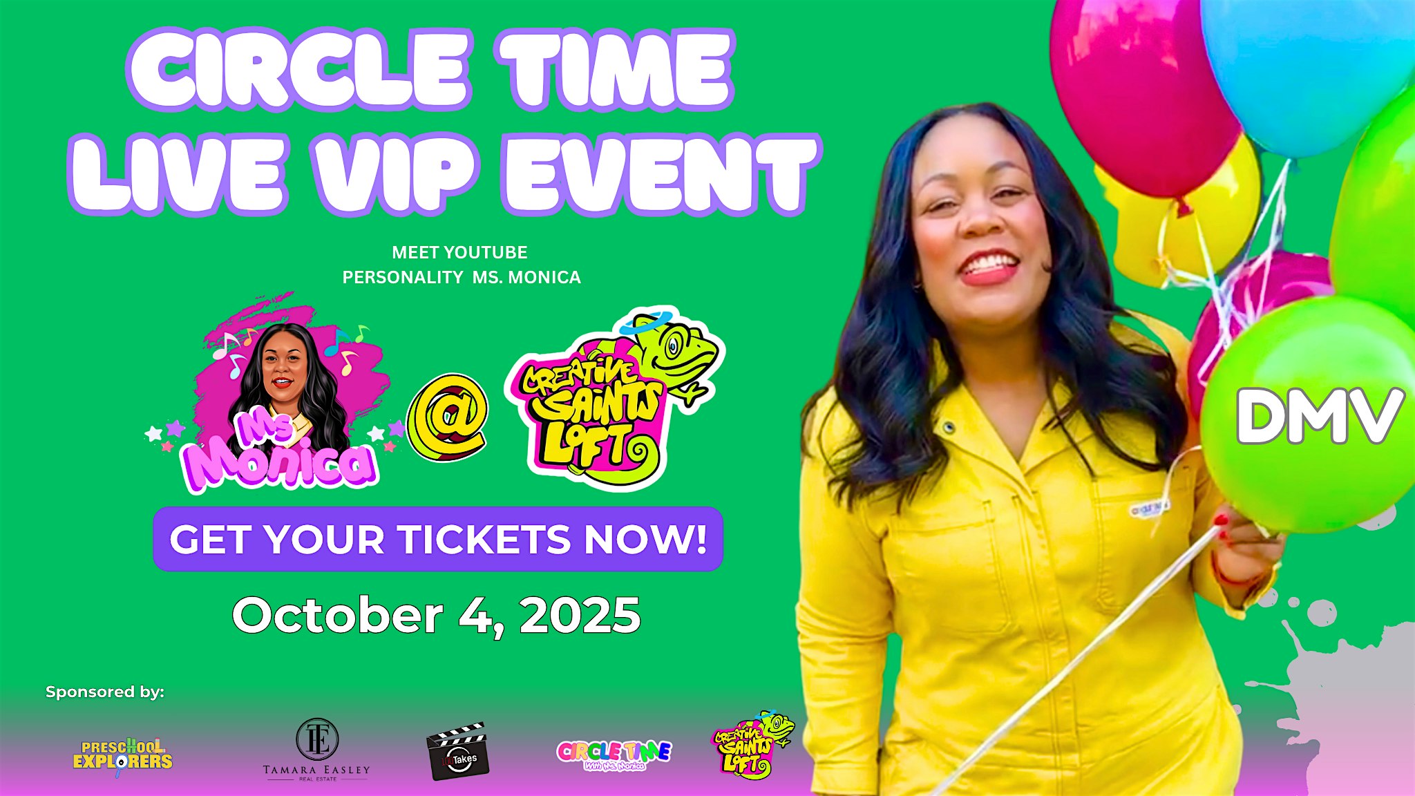 Circle Time with Ms. Monica LIVE: DMV at Creative Saints Loft – Hyattsville, MD