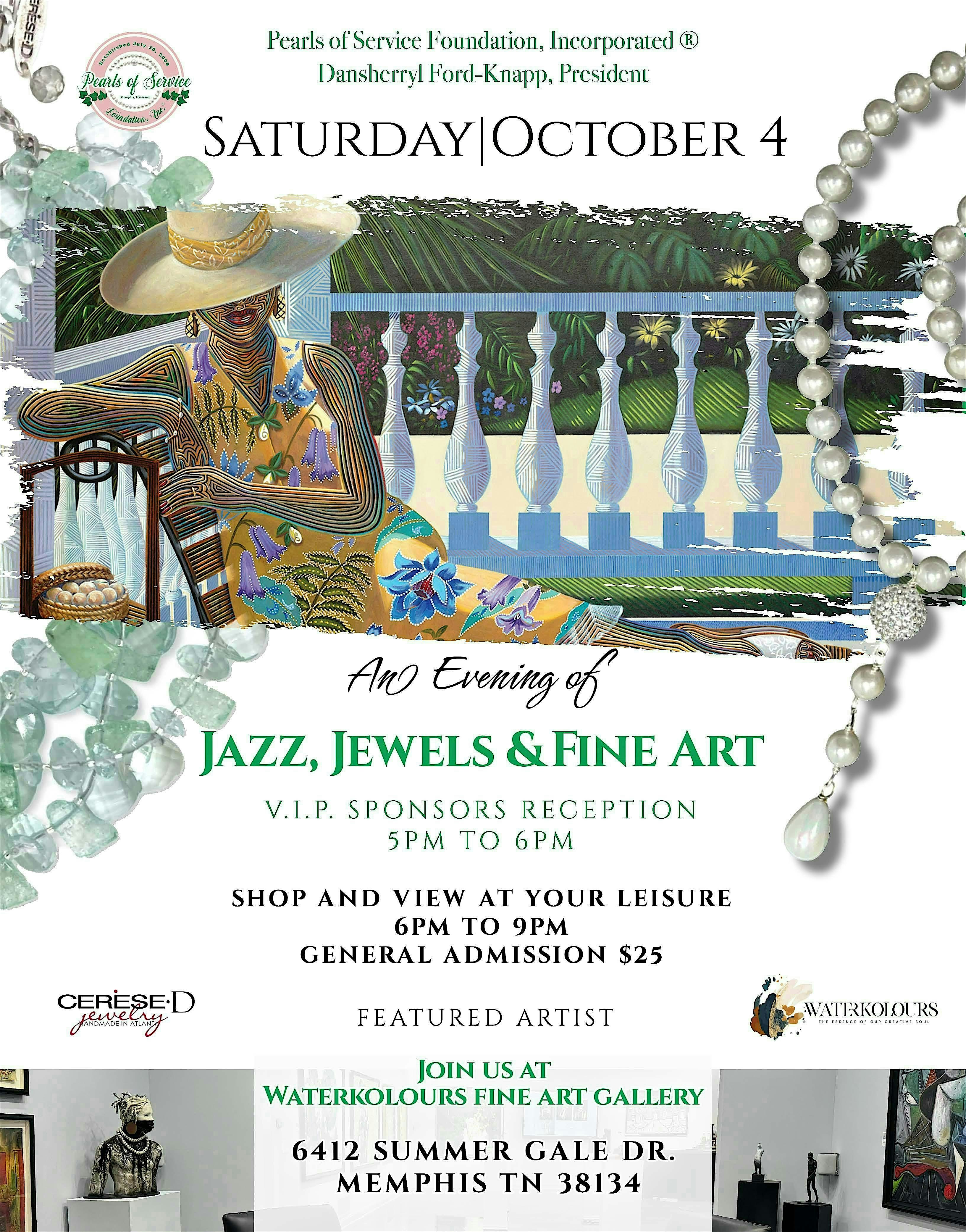 Jazz, Jewels, and Fine Art Event at Waterkolours Fine Art Gallery – Memphis, TN