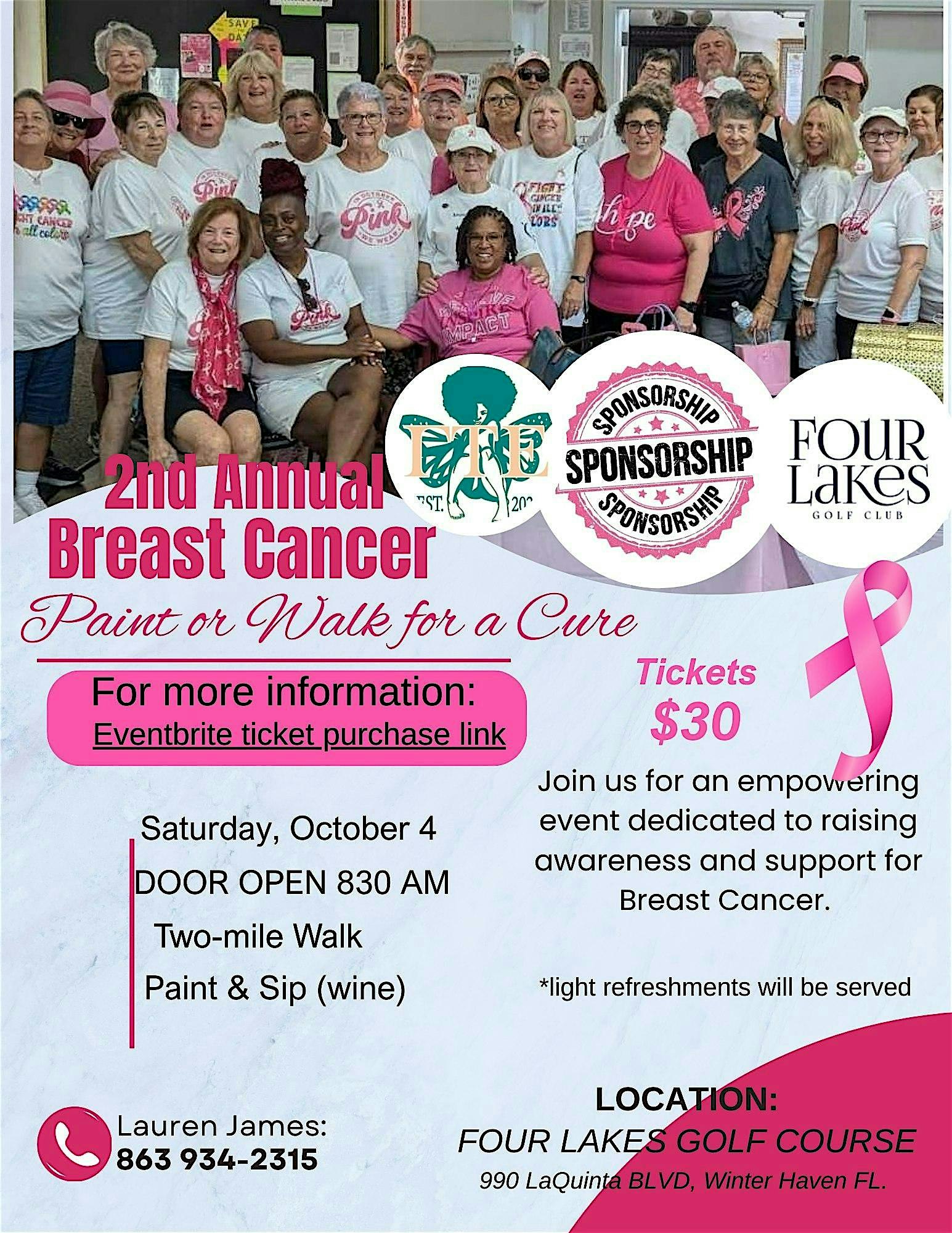 2nd Annual Paint or Walk for a Cure at Four Lakes Golf Club Retirement Community – Winter Haven, FL