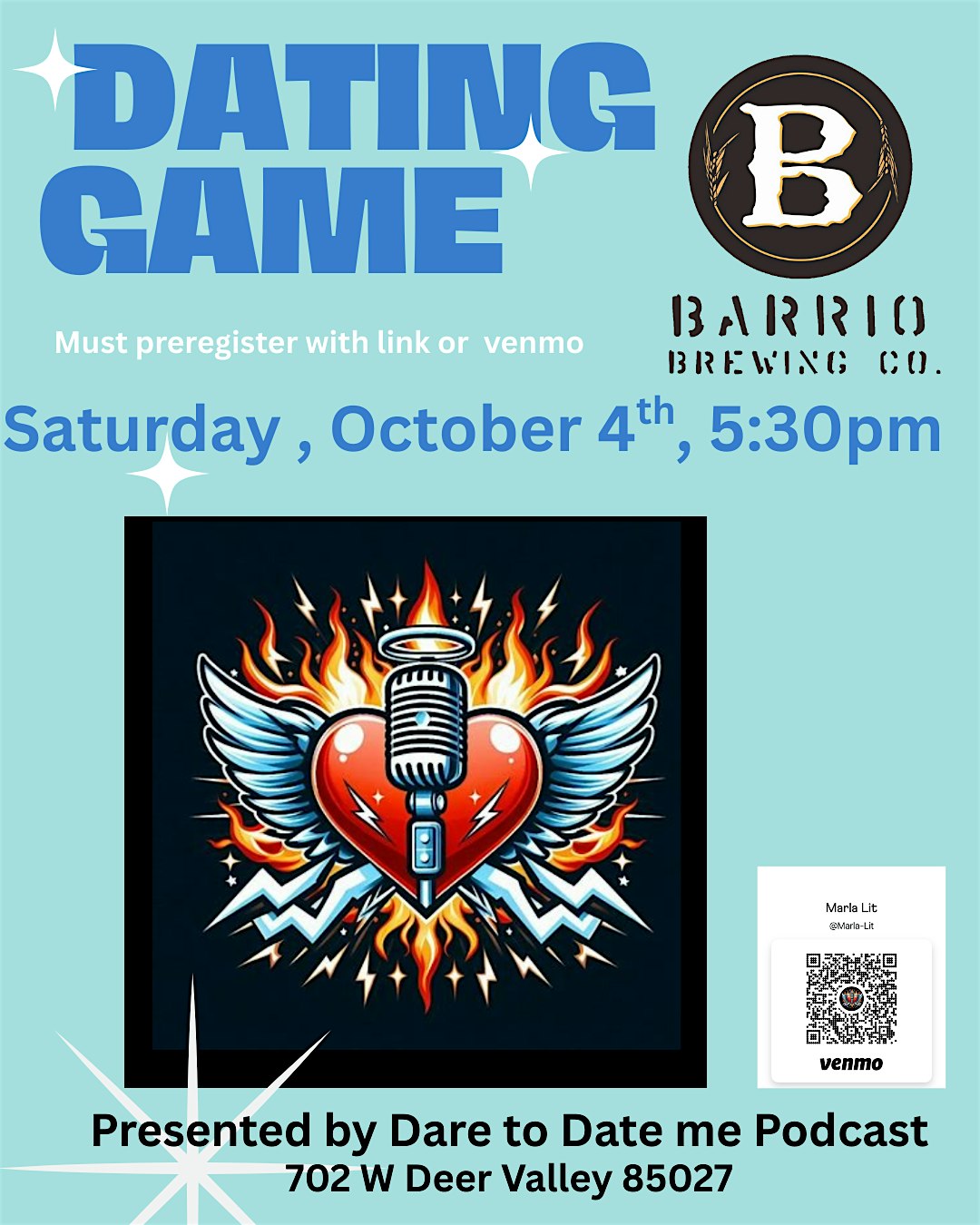 The Dating Game By Dare to Date Me Podcast at Barrio Brewing Co. – Deer Valley – Phoenix, AZ