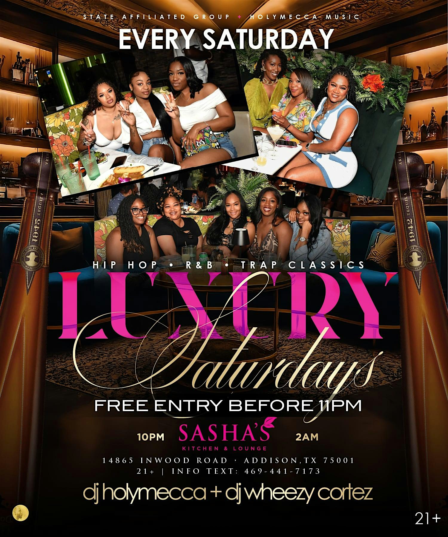 Luxury Saturdays at Sasha’s at Sasha Kitchen & Cocktails – Addison, TX