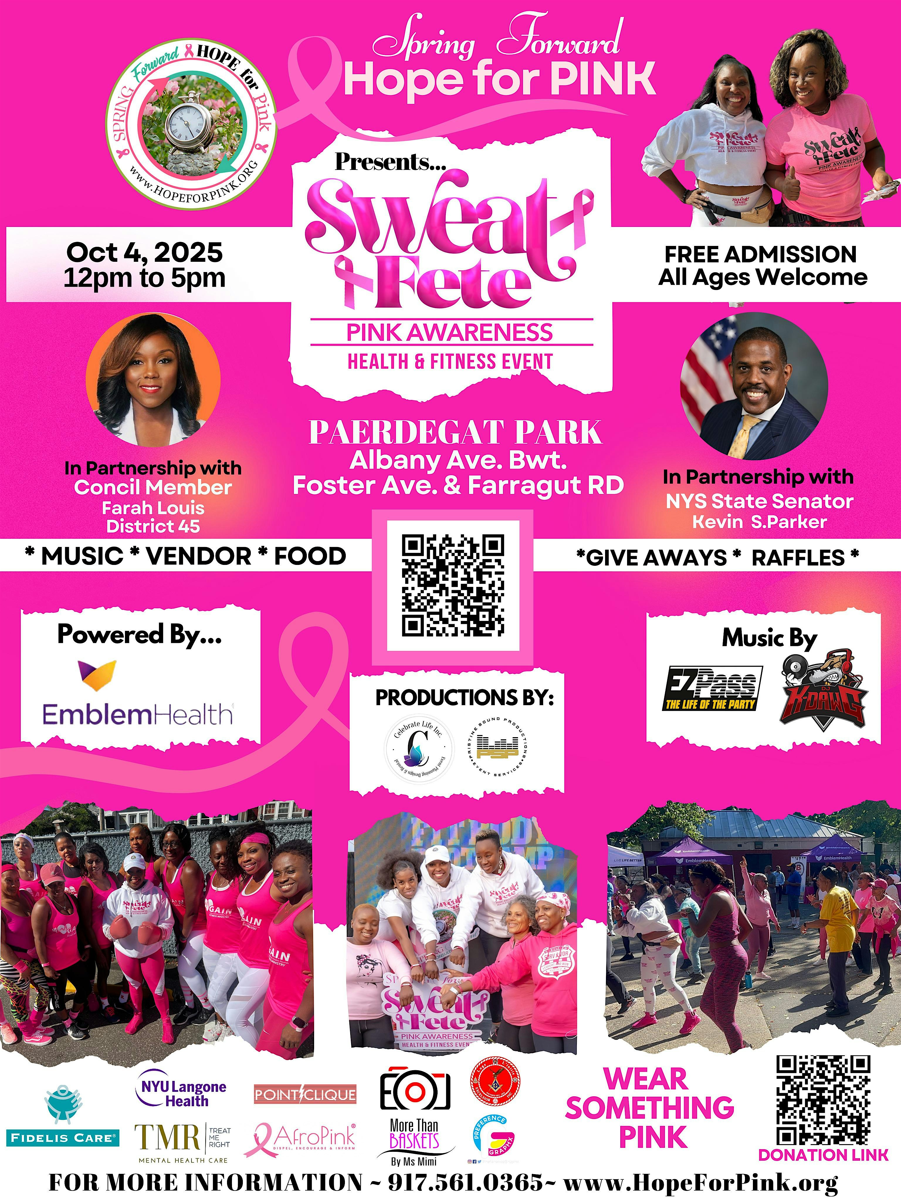 The 10th Annual Sweat Fete Pink Awareness Health & Fitness Event at Paerdegat Park – Brooklyn, NY