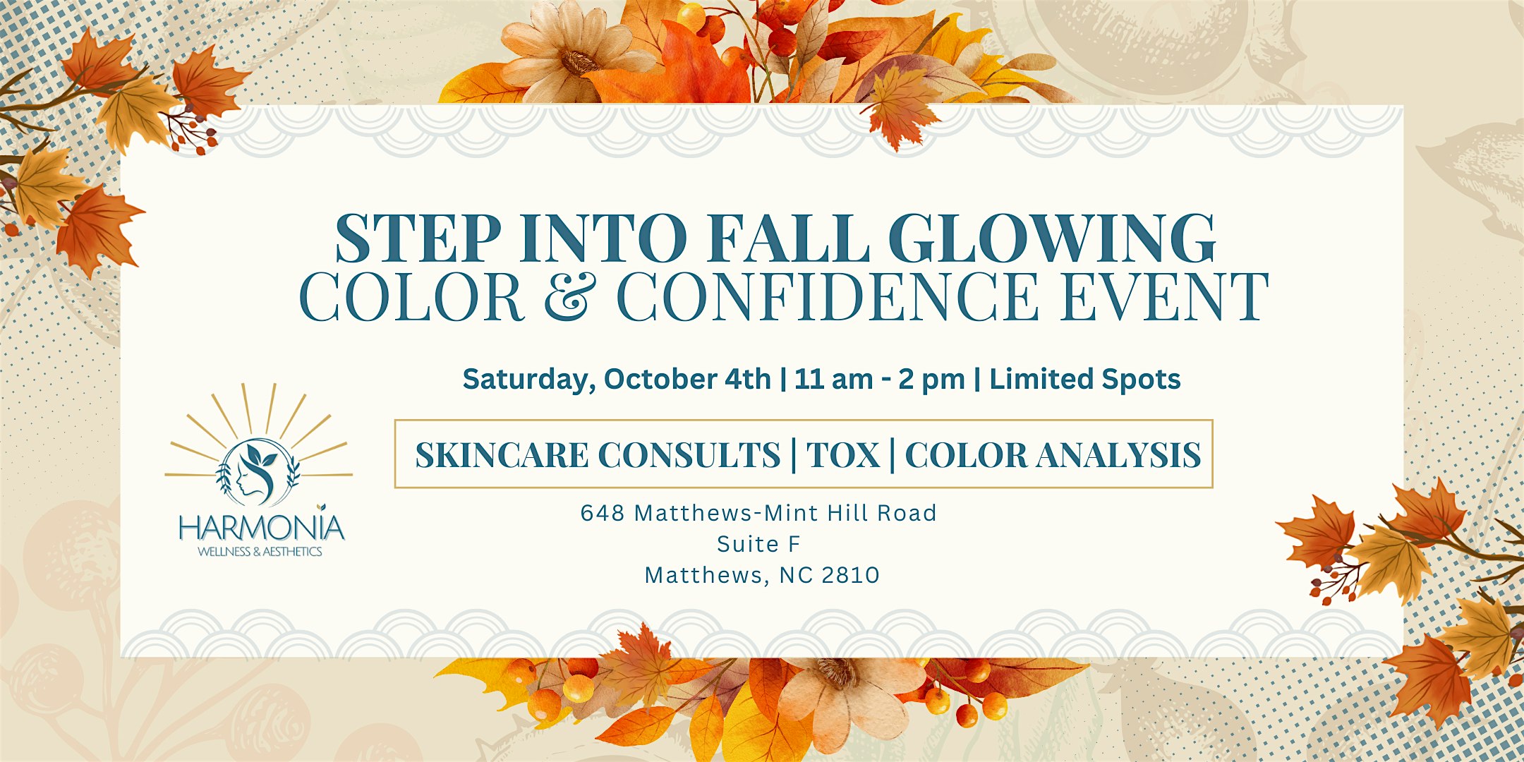 Fall Color & Confidence Event by Harmonia at Harmonia Wellness & Aesthetics – Matthews, NC