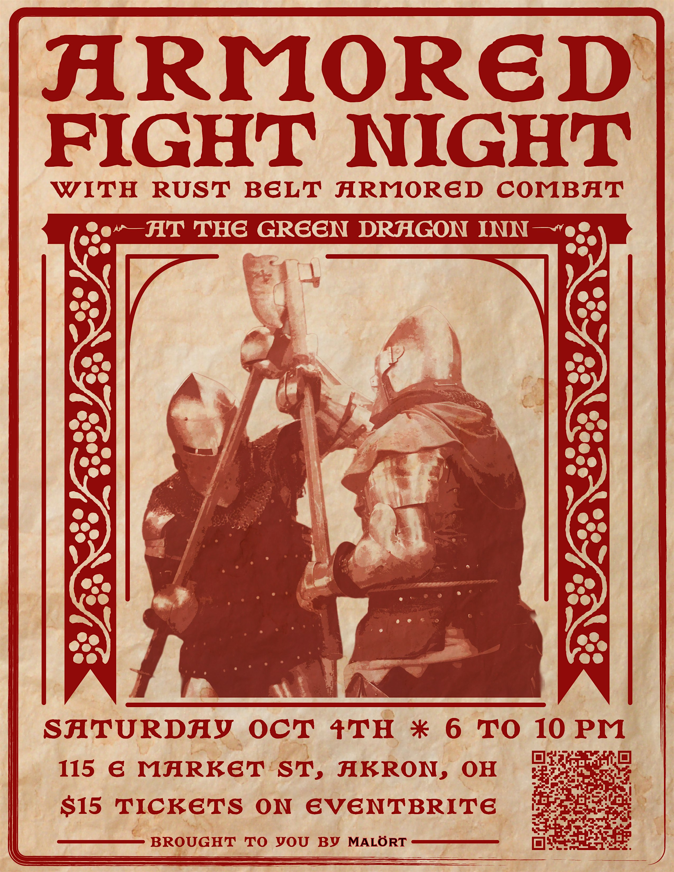 Armored Fight Night at The Green Dragon Inn at The Green Dragon Inn, East Market Street, Akron, OH, USA – Akron, OH