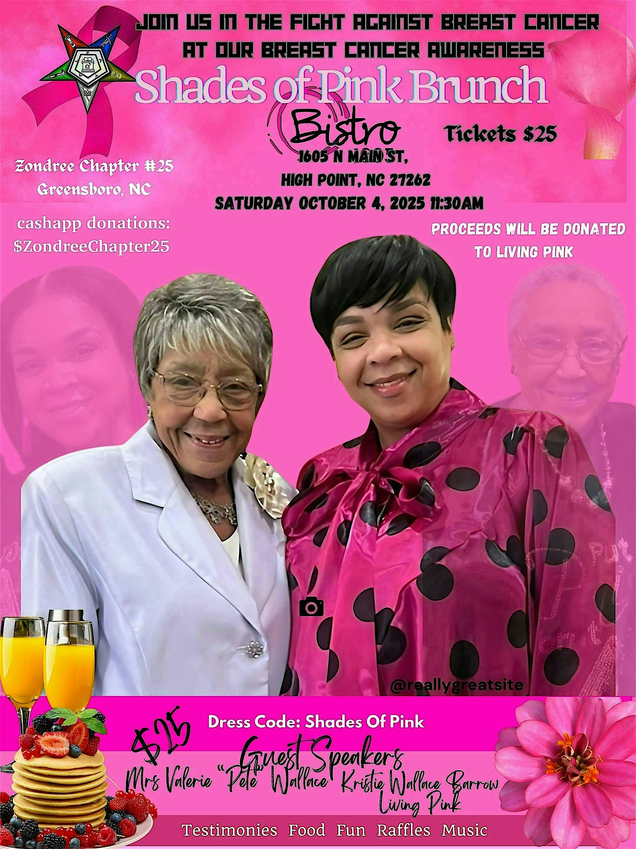 Shades of Pink Breast Cancer Brunch at 1605 N Main St – High Point, NC