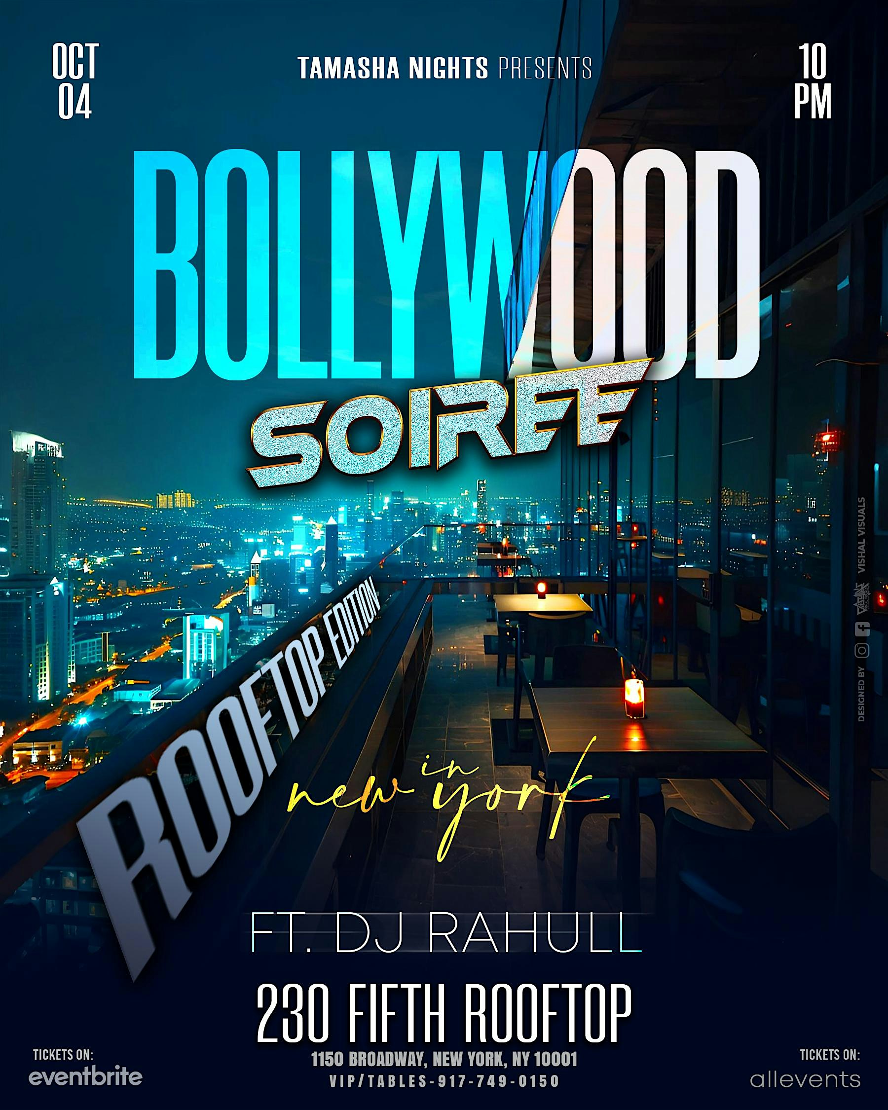 NYC TAMASHA NIGHTS | OCT 4 | BOLLYWOOD NIGHT | DJ RAHULL | @230 FIFTH AVE at 230 Fifth Rooftop Bar – New York, NY
