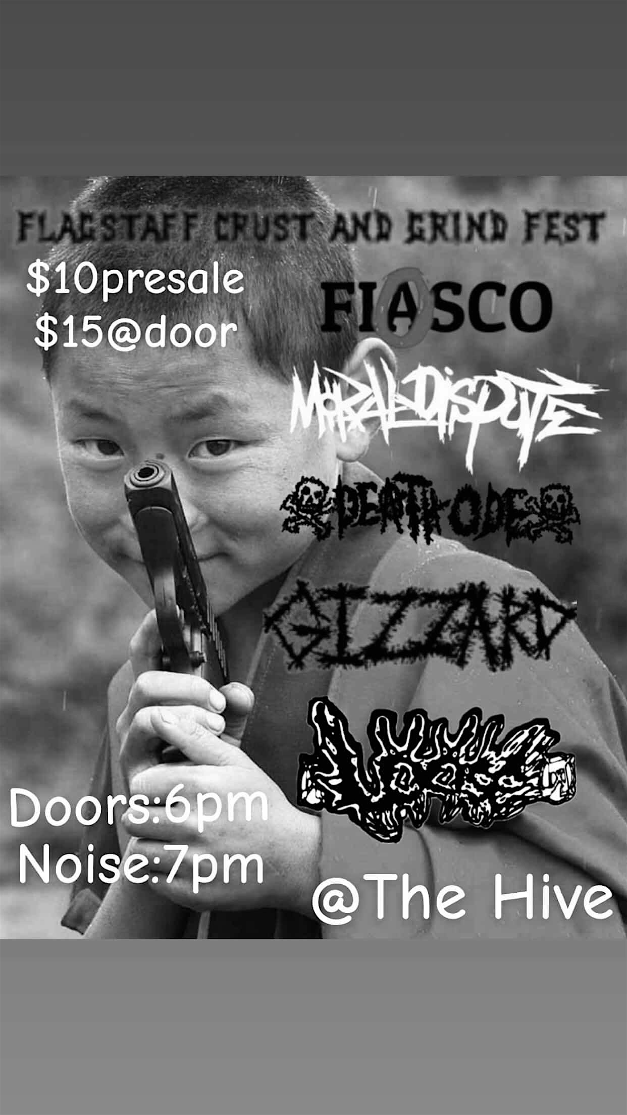 FLG CRUST/GXC SHOW 10/4 FIASCO, MORAL DISPUTE, GIZZARD, DEATH ODE at The Hive Flagstaff – Flagstaff, AZ