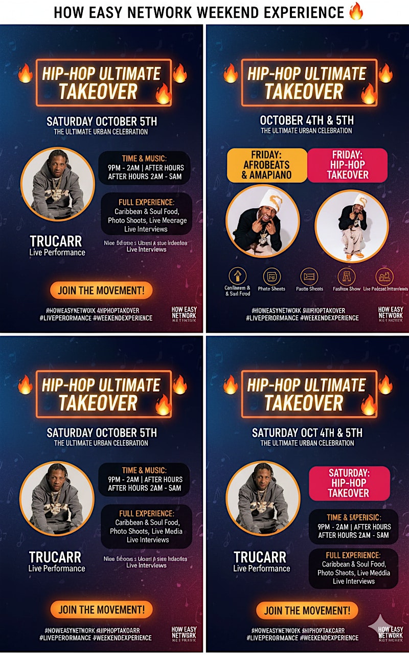 HIP-HOP TAKEOVER How Easy Network Weekend Experience | Saturday October 3-4 at 137 E 3rd St – Los Angeles, CA