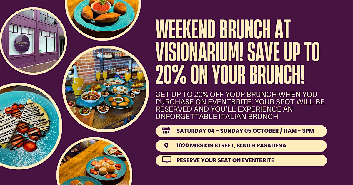 The Most Spectacular Italian Brunch in South Pasadena! at 1020 Mission St – South Pasadena, CA
