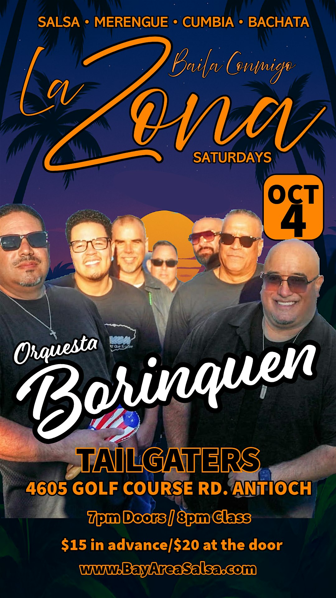 Bill Ortega Jr & Orq Borinquen at Tailgaters Antioch for La Zona at Tailgaters Sports Bar & Grill – Antioch, CA