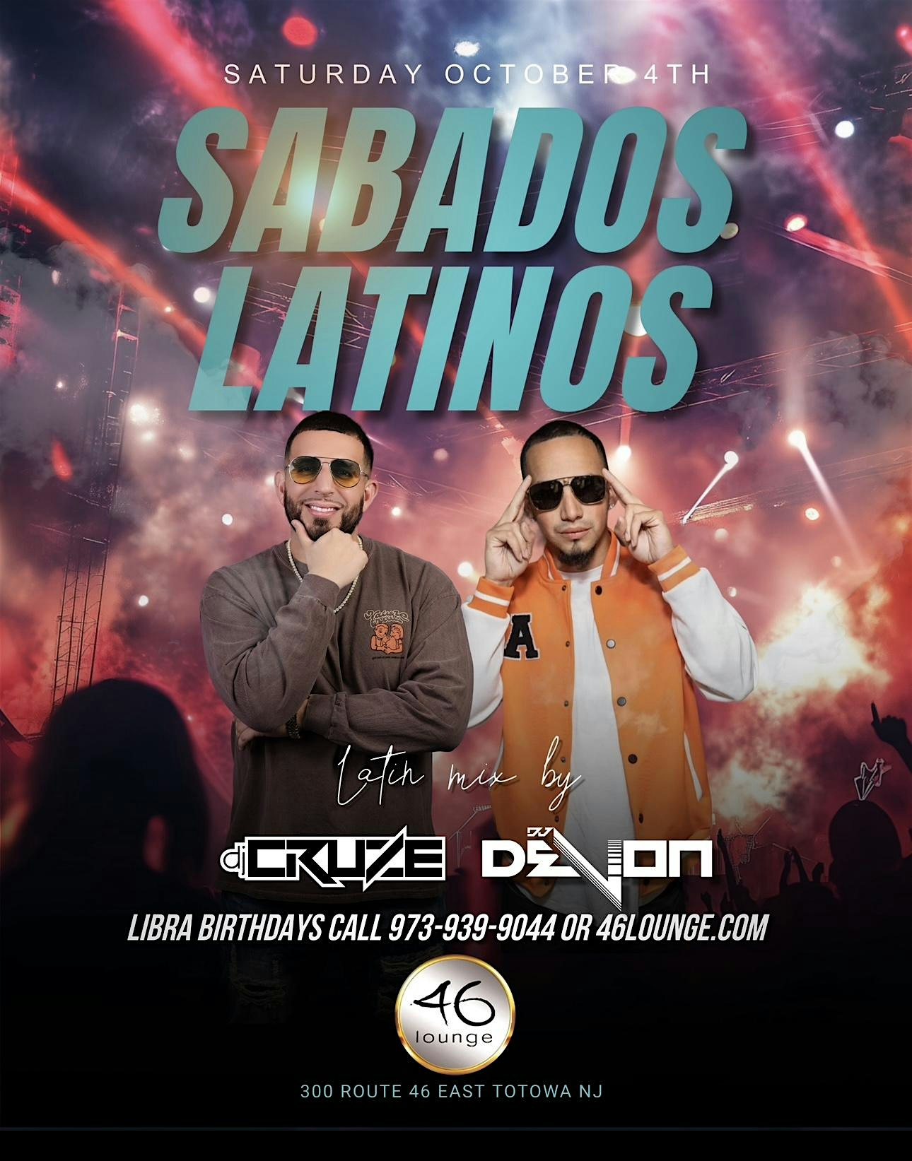 Sabados Latinos at 46 Lounge Saturdays at 46 Lounge – Totowa, NJ