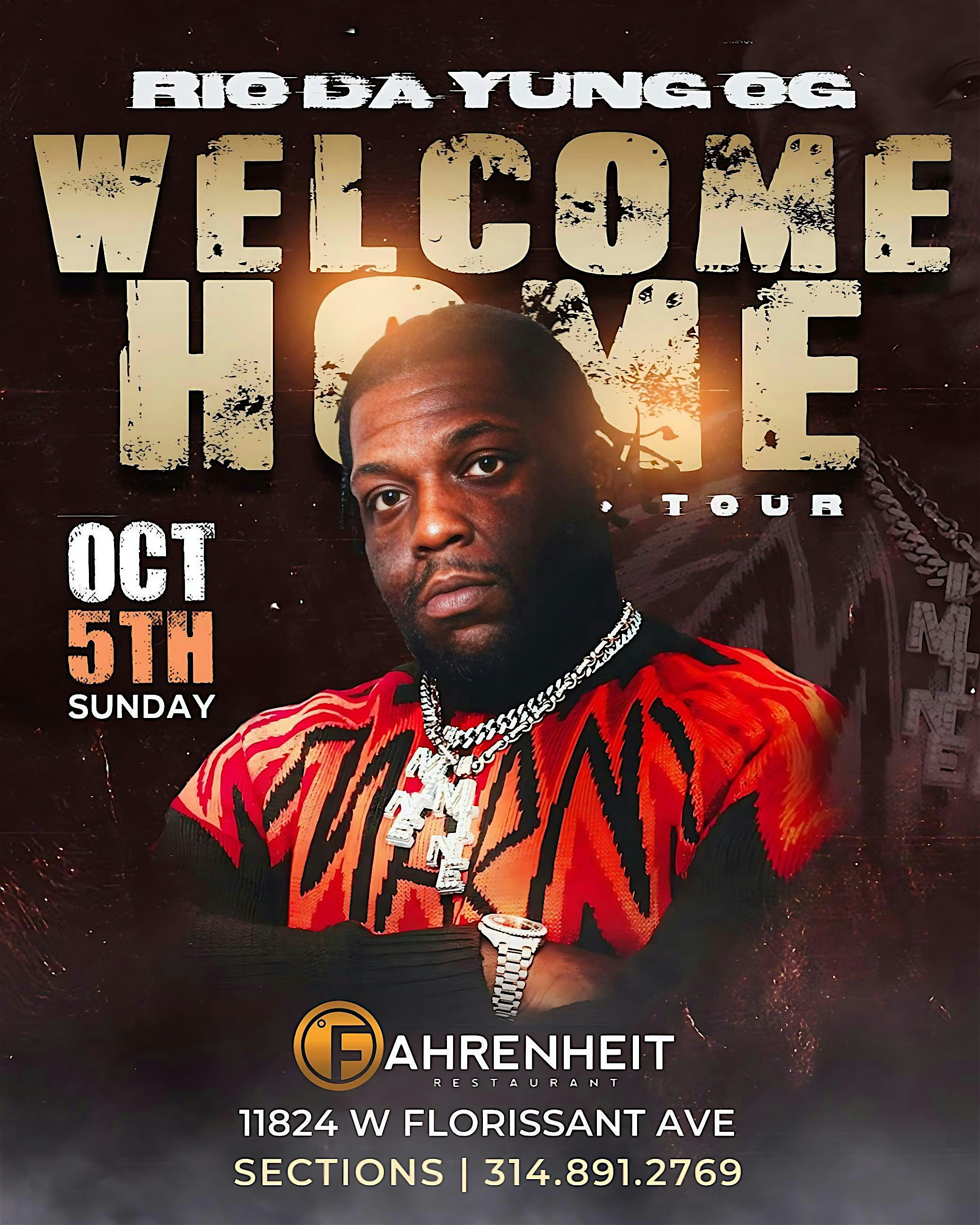 Rio Da Yung Og Tour at Fahrenheit Restaurant – Florissant, MO