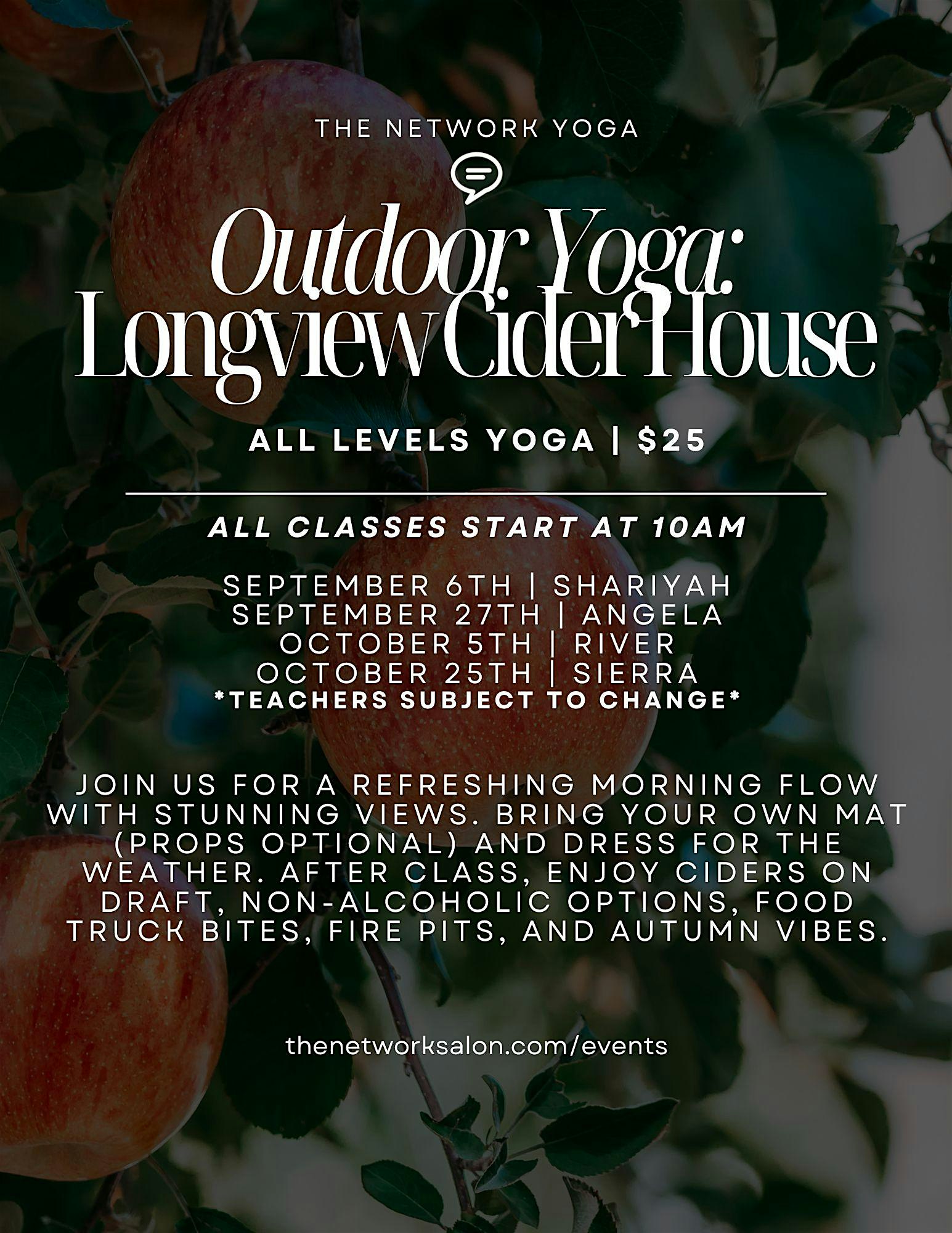 All Levels Yoga @ Longview Ciderhouse | October 5th 2025 at Long View Ciderhouse Orchard Bar – Southington, CT