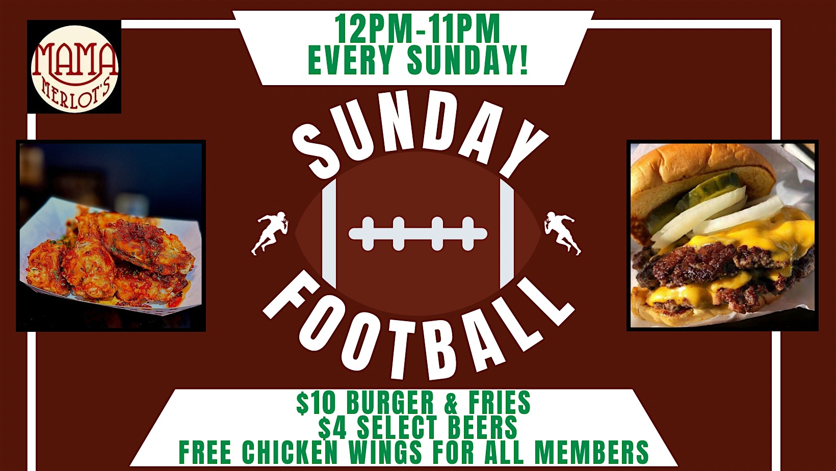 Sunday Football at the Speakeasy at Mama Merlot’s Speakeasy – Buda, TX