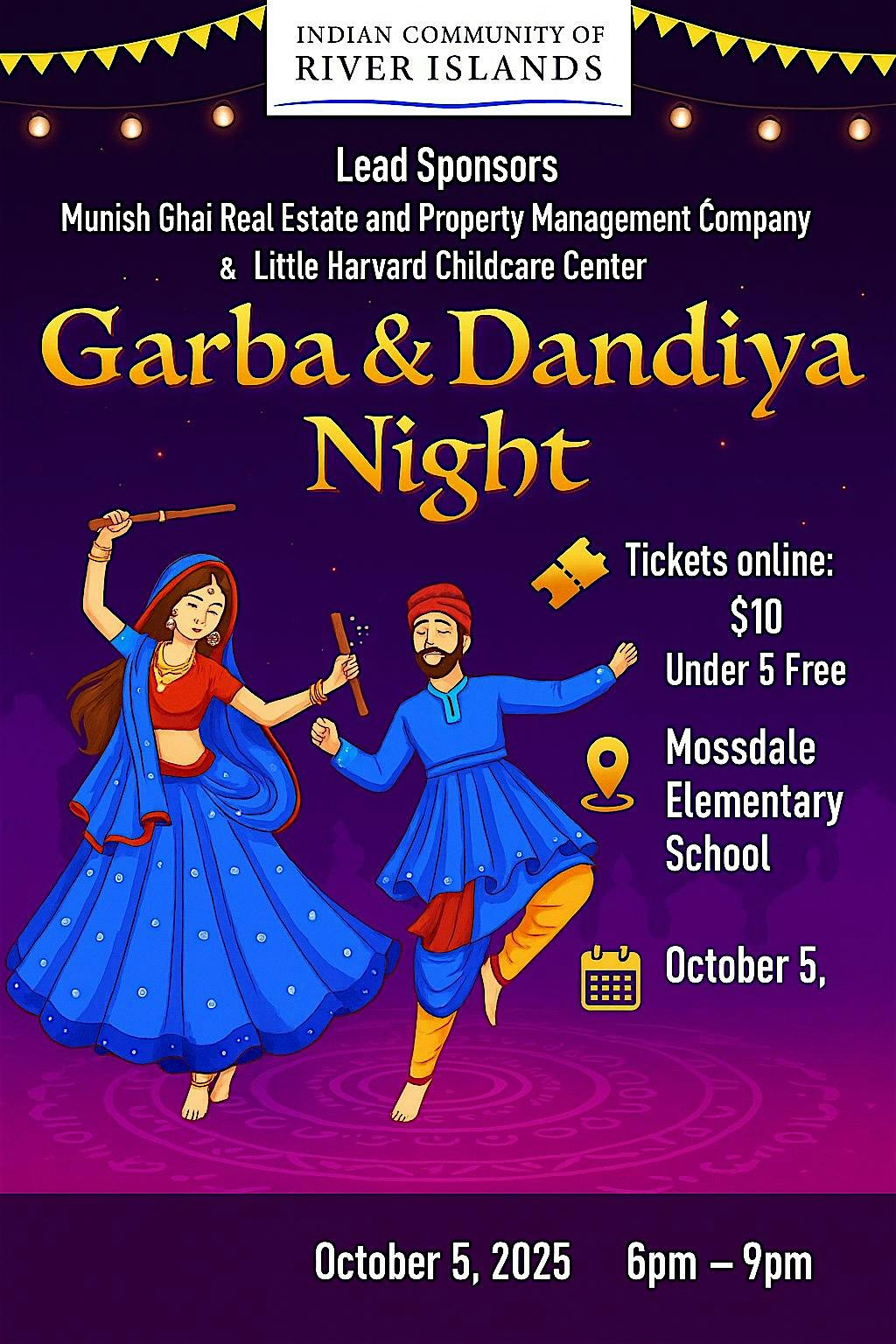 Indian community of River Islands Garba night -2025 at Mossdale Elementary School – Lathrop, CA