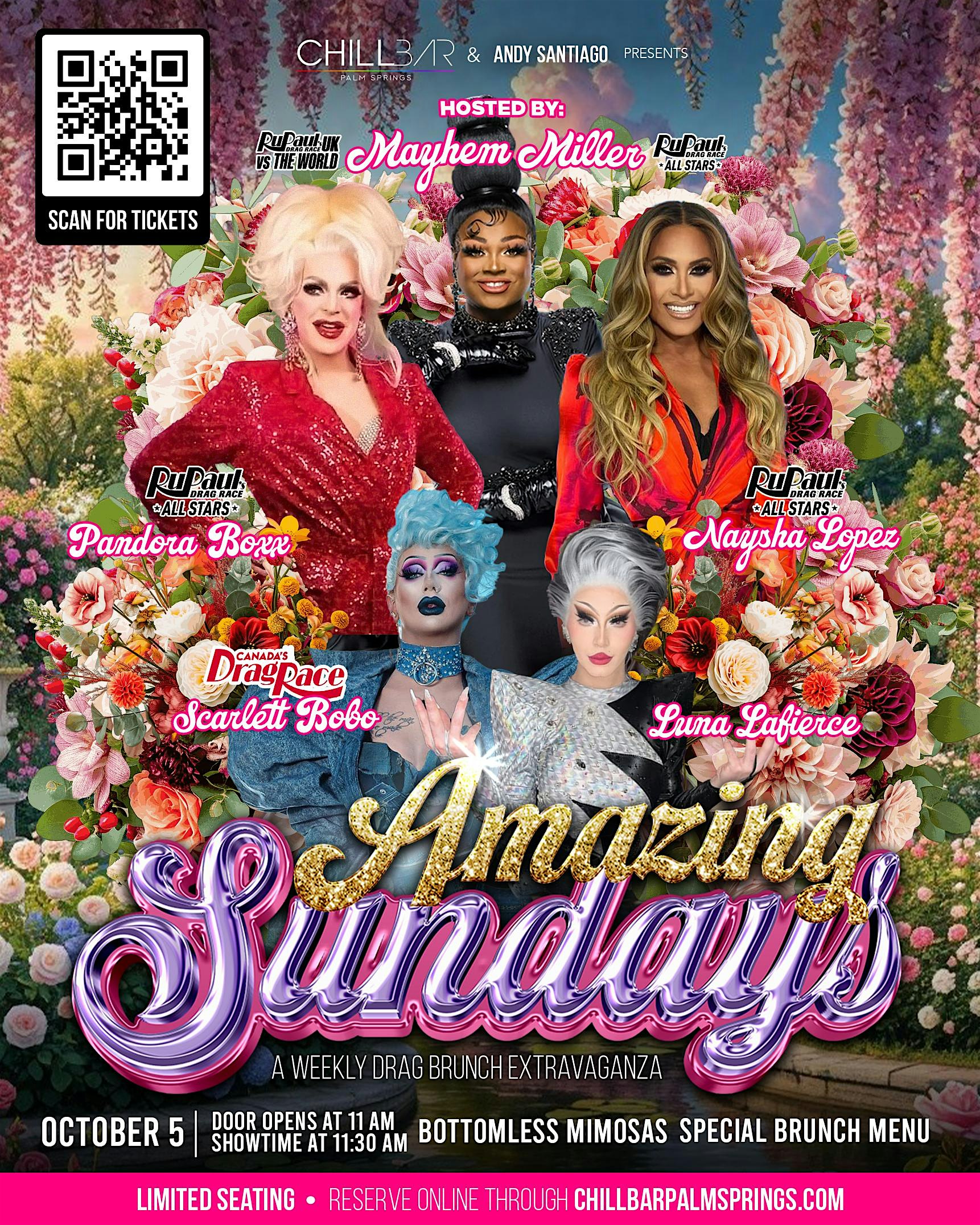 AMAZING SUNDAYS DRAG BRUNCH at CHILL BAR PALM SPRINGS at 217 E Arenas Rd – Palm Springs, CA