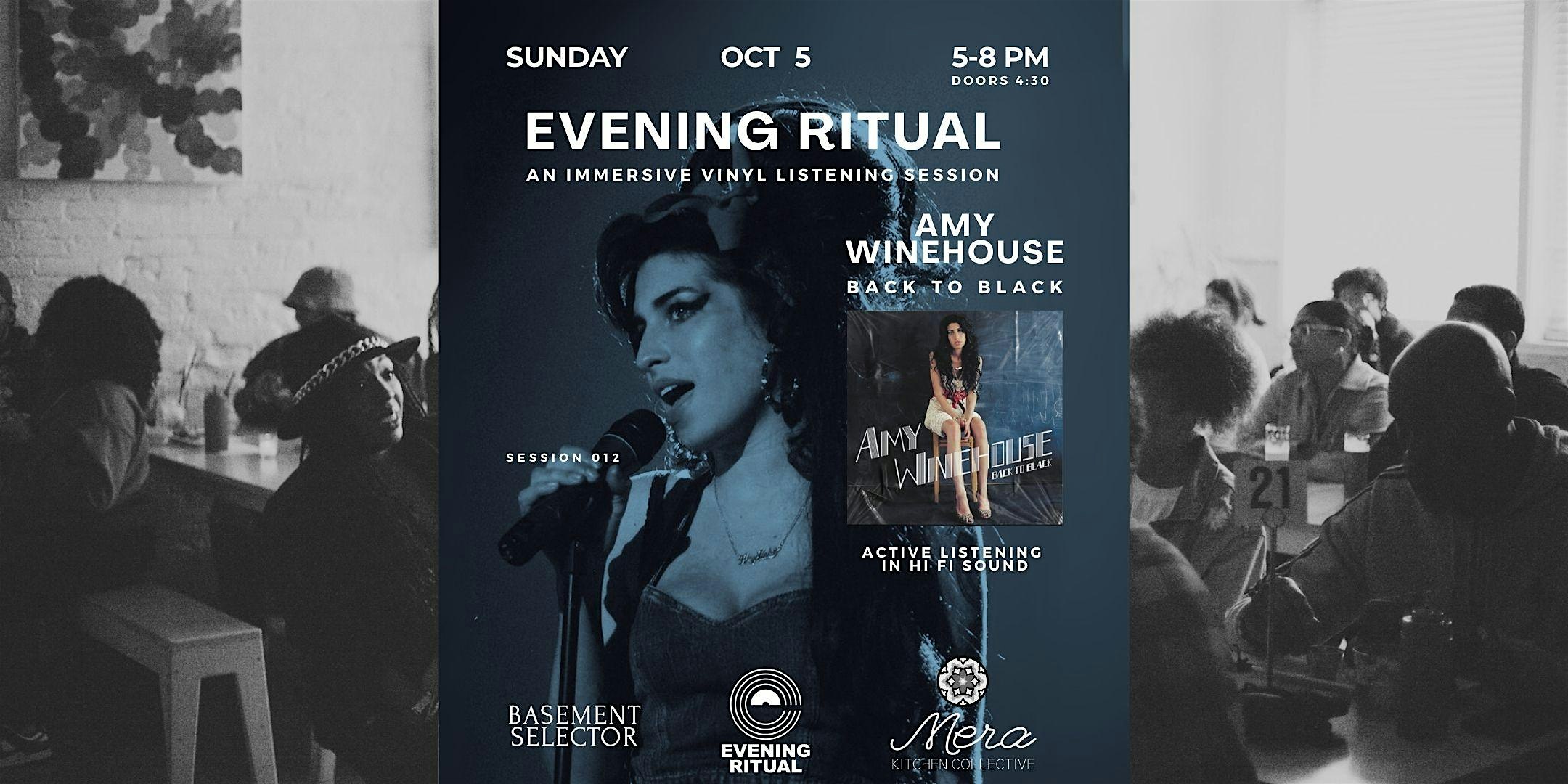 AMY WINEHOUSE BACK TO BLACK – Evening Ritual – Vinyl Listening Session at Mera Kitchen Collective – Baltimore, MD