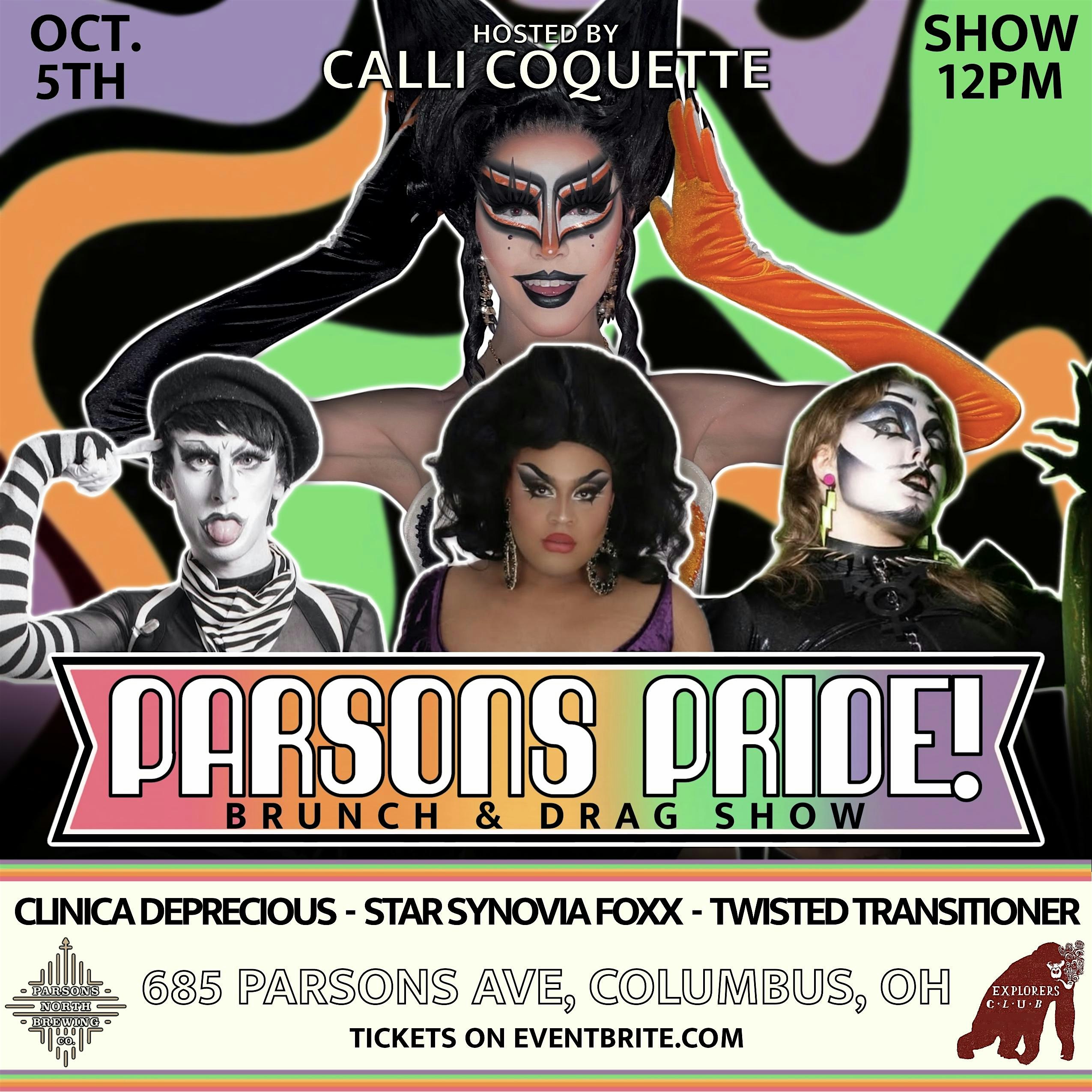 PARSONS PRIDE OCTOBER! Brunch and Drag Show at Parsons North Brewing Company – Columbus, OH