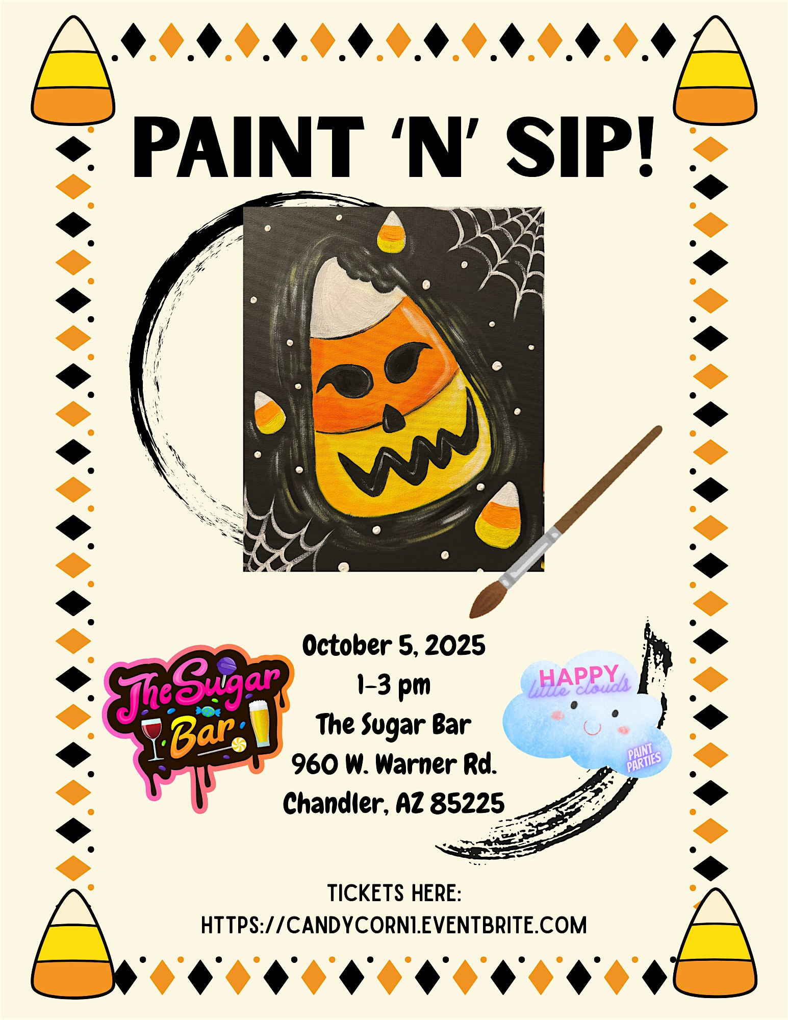Candy Corn Paint and Sip at The Sugar Bar! at The Sugar Bar Craft Beer & Wine Taproom & Bottleshop – Chandler, AZ