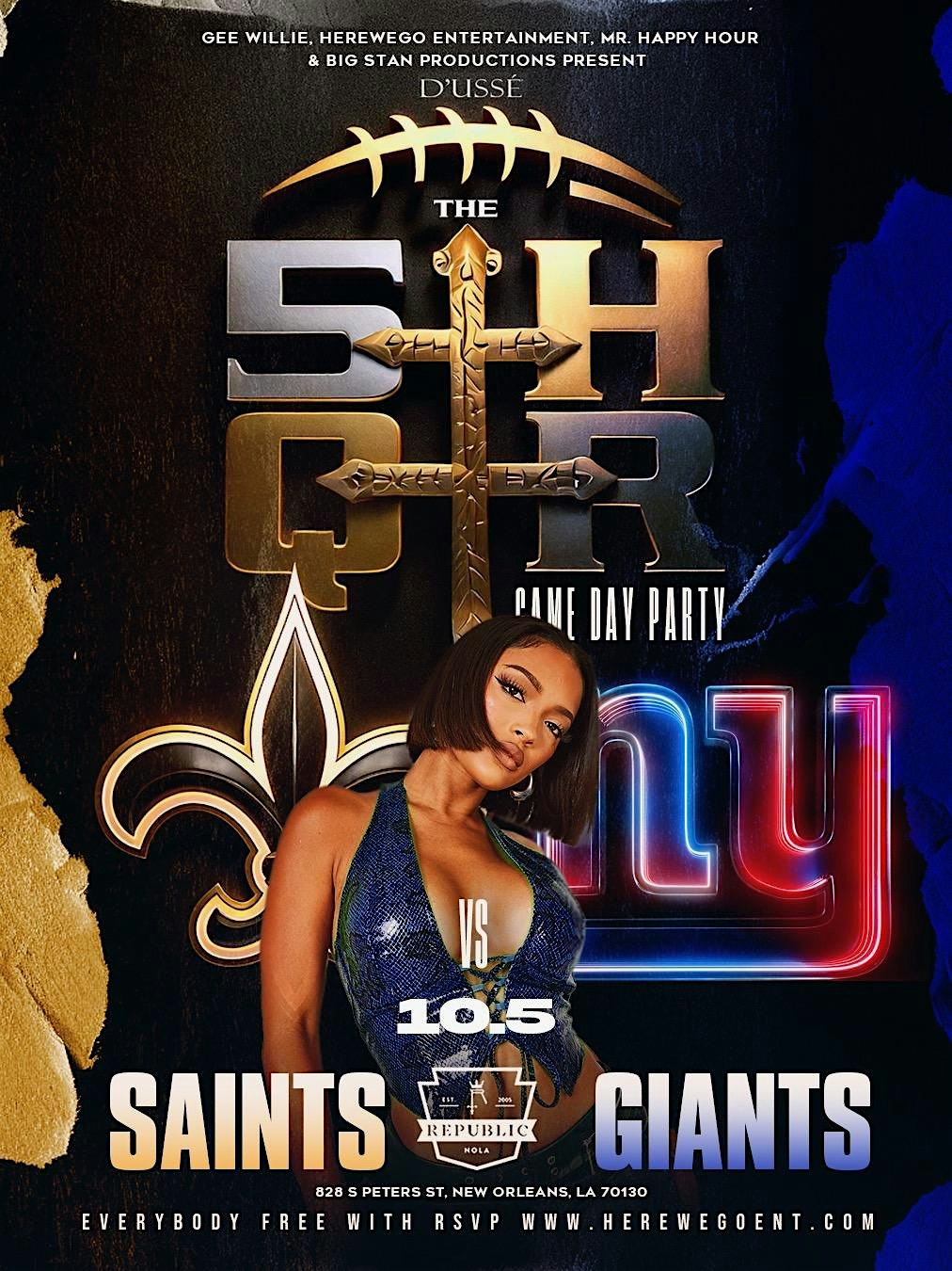 ((THE 5TH QUARTER)) SAINTS vs. GIANTS AFTER GAME DAY PARTY @ REPUBLIC at Republic NOLA – New Orleans, LA