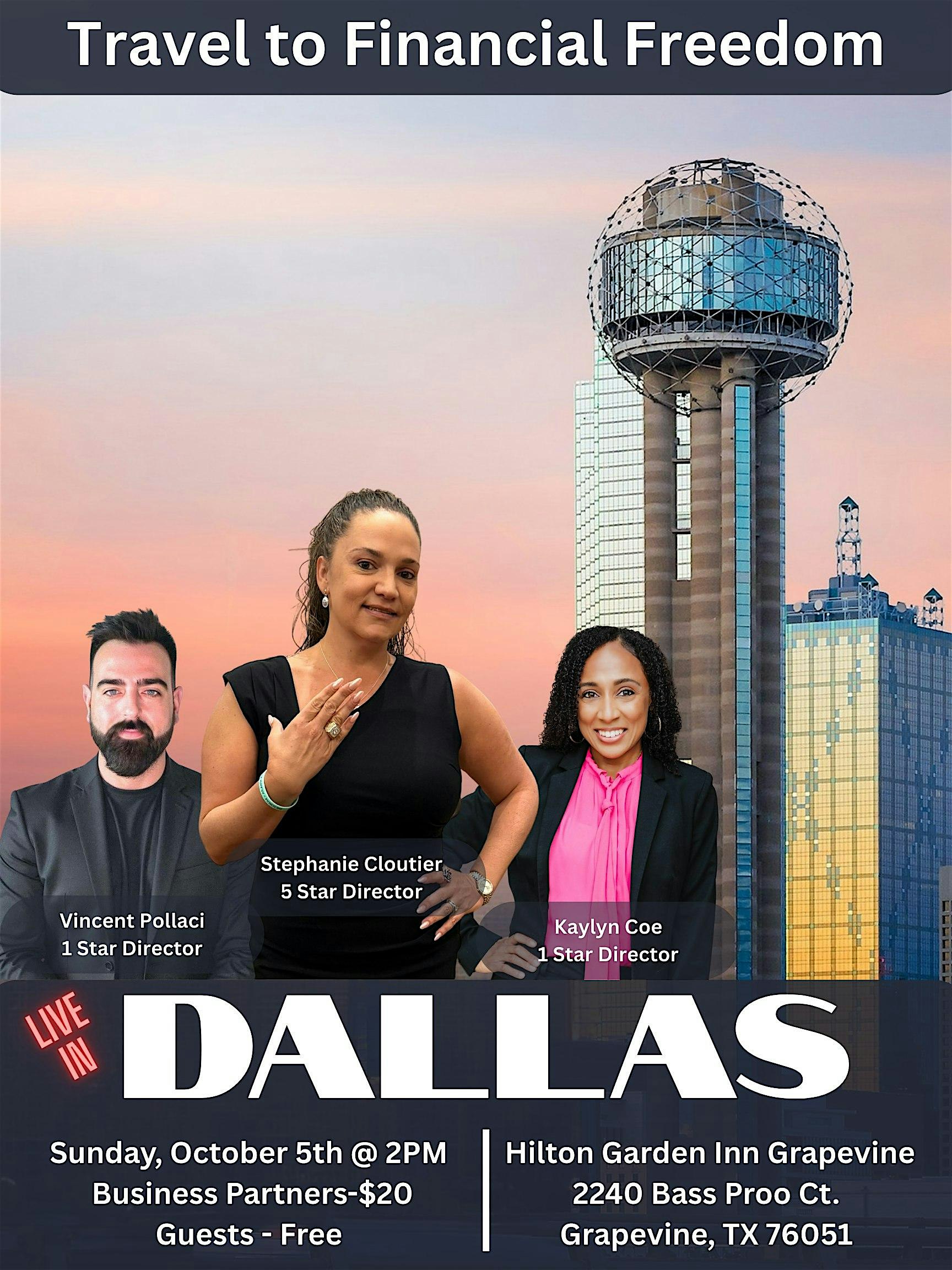 Travel to Financial Freedom Live in Dallas at Hilton Garden Inn Grapevine at Silverlake Crossings – Grapevine, TX