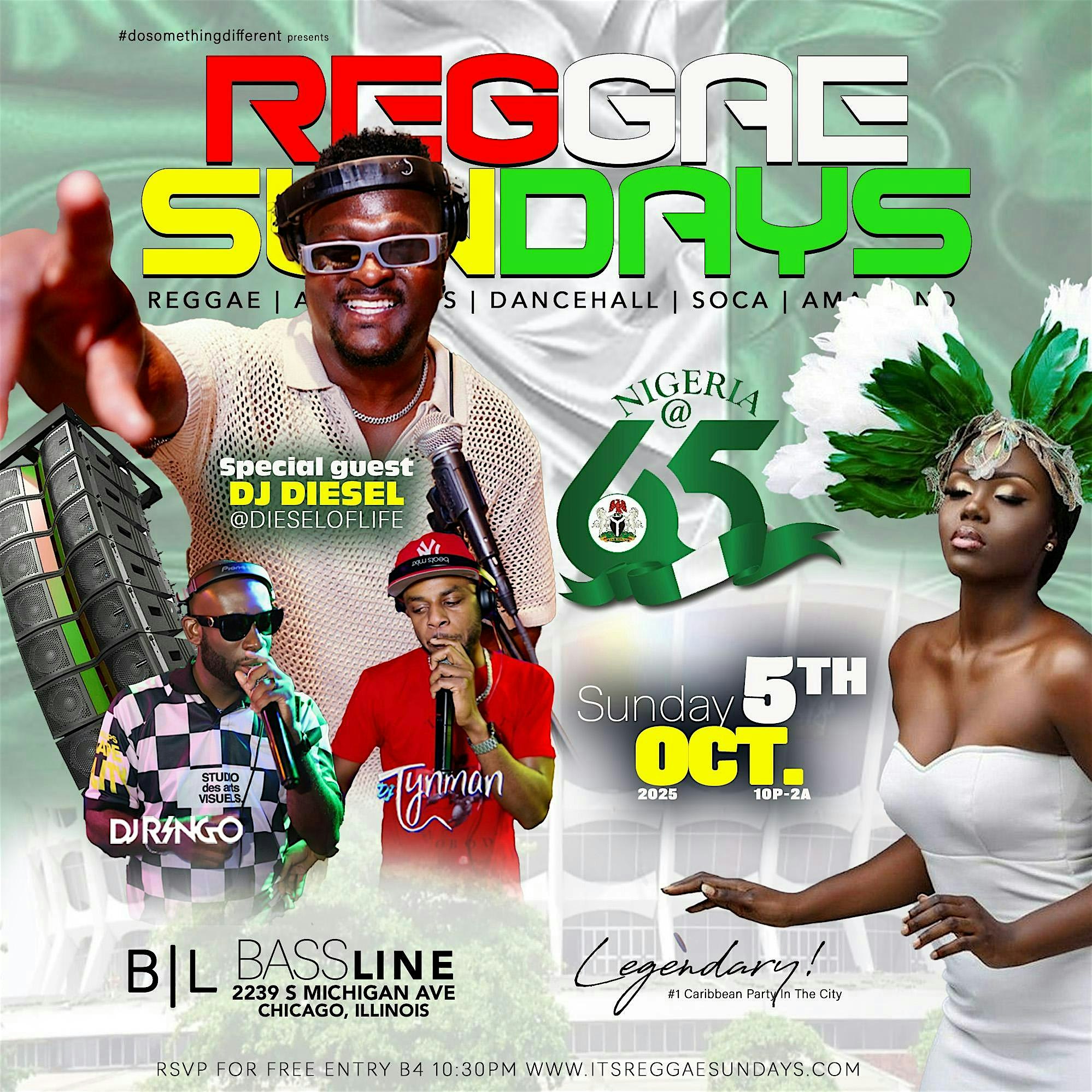 REGGAE SUNDAY: The #1 Caribbean Party In The City at BASSLINE || 2239 – CHICAGO – Chicago, IL