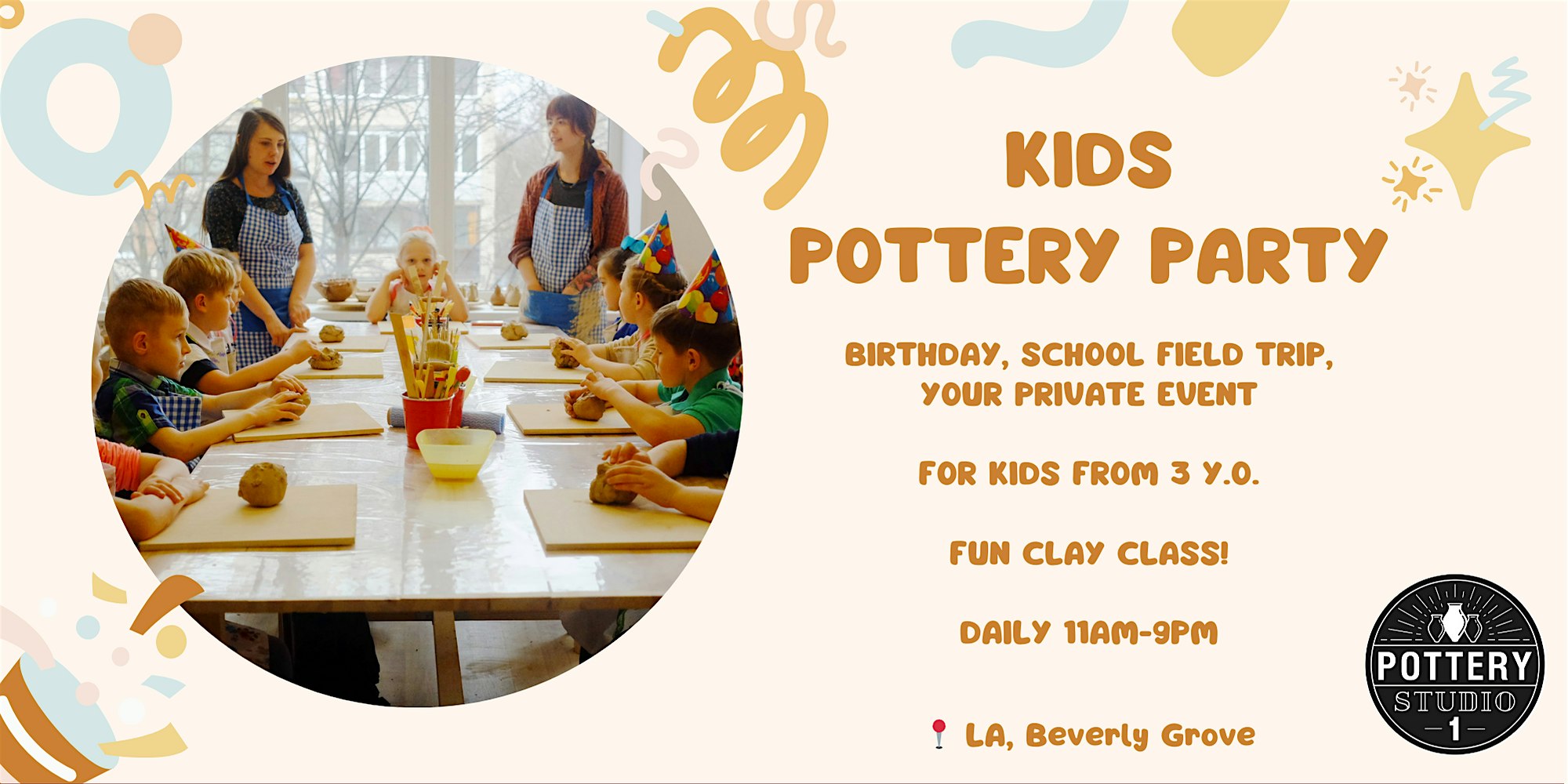 Kids’ Pottery Party – Beverly Grove at 8384 Beverly Blvd – Los Angeles, CA