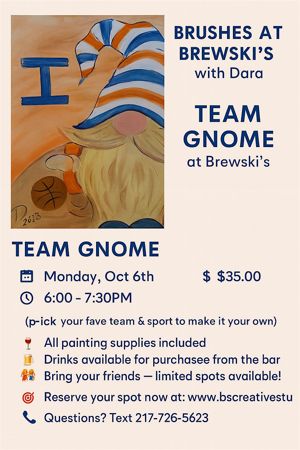Brews & Brushes at Brewski’s with Dara at Brewski’s Pub – Springfield, IL