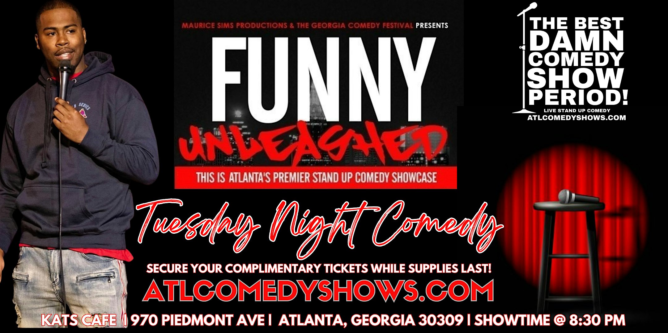 Funny Unleashed Comedy @ Kat’s Café at Kats Cafe – Atlanta, GA