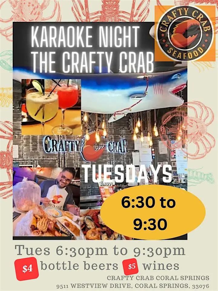 Tuesday night Karaoke @ Crafty Crab at Crafty Crab Coral Springs – Coral Springs, FL