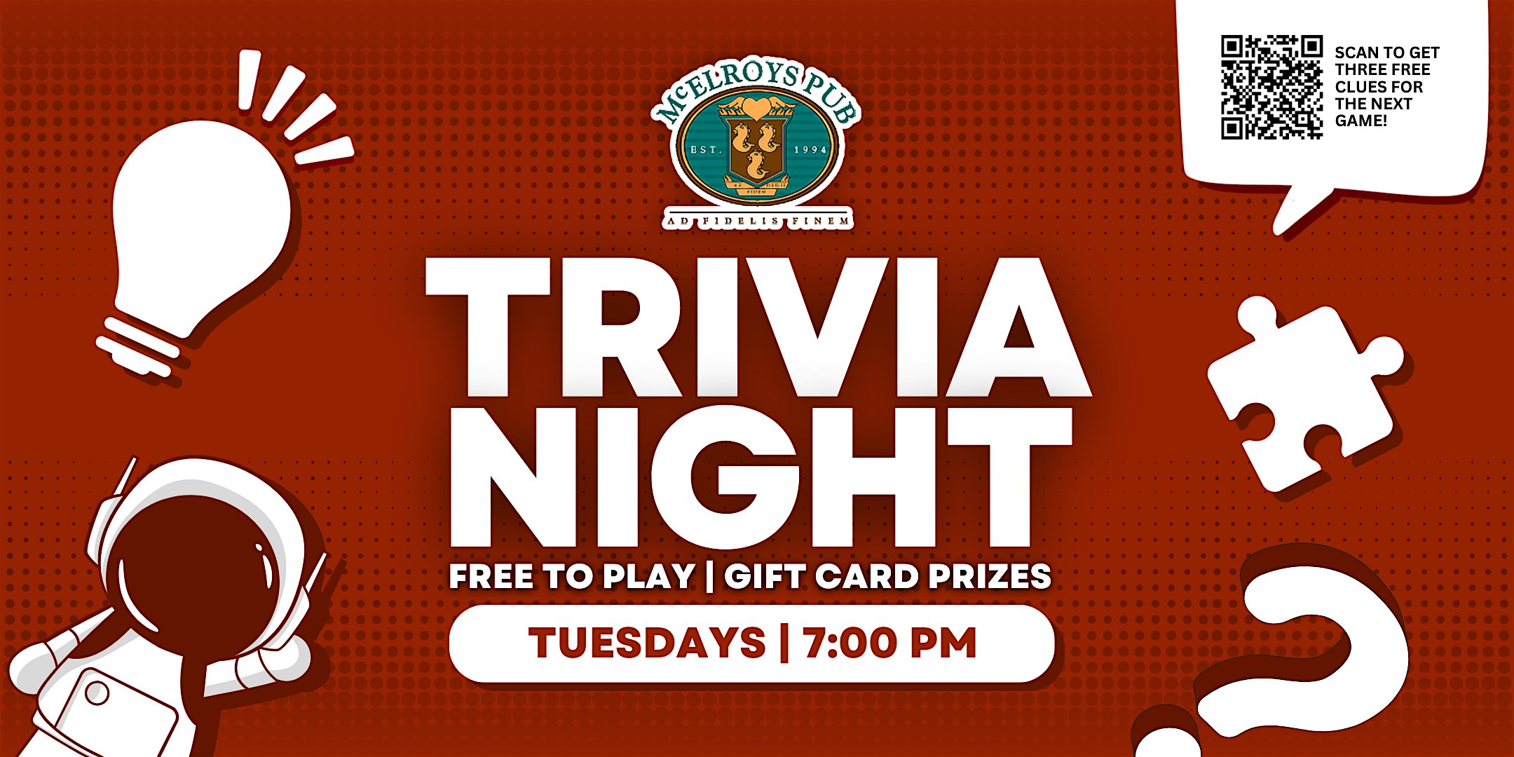 Trivia Night at McElroy’s Irish Pub Houston at 3607 S Sandman St – Houston, TX