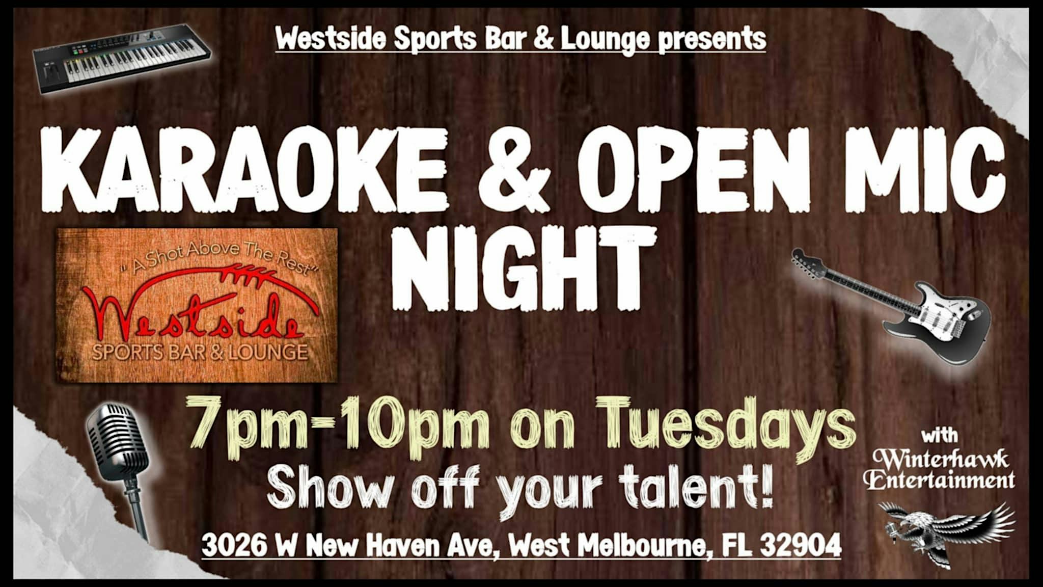 Karaoke & Open Mic Night at Westside Sports Bar & Lounge – West Melbourne, FL