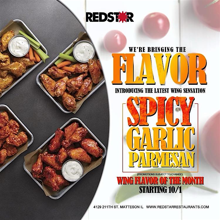 NEW WING FLAVOR OF THE MONTH at Red Star Matteson – Matteson, IL