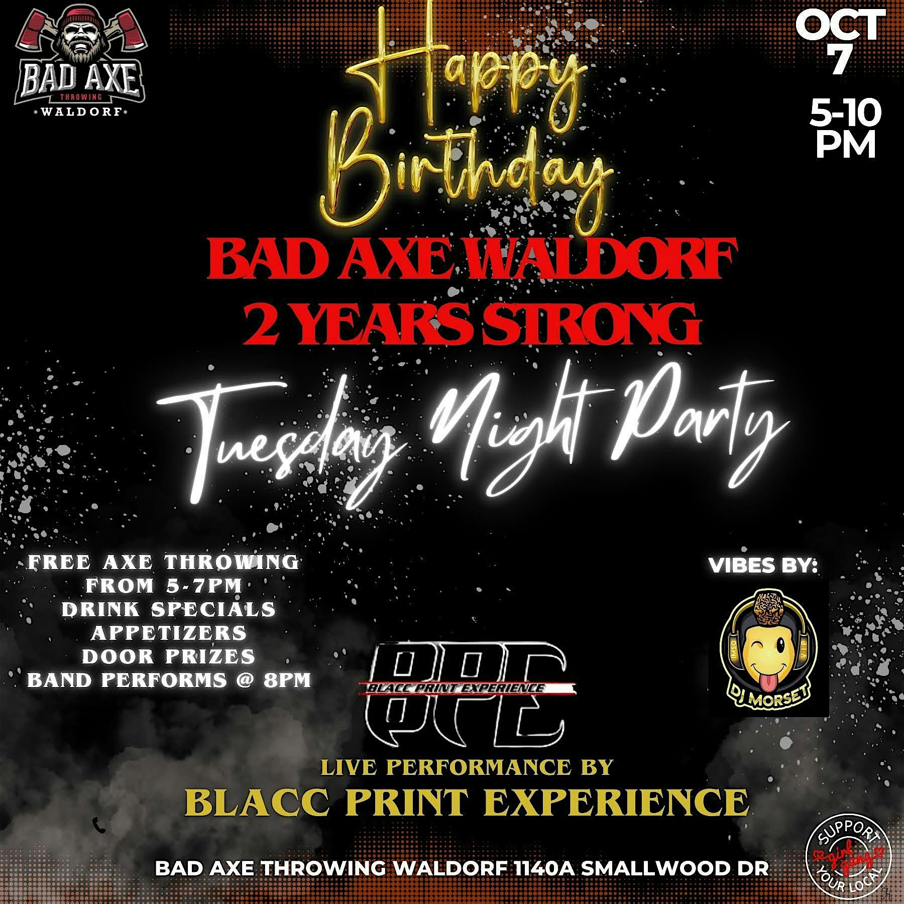 HAPPY BIRTHDAY BAD AXE WALDORF at Bad Axe Throwing Waldorf – Waldorf, MD