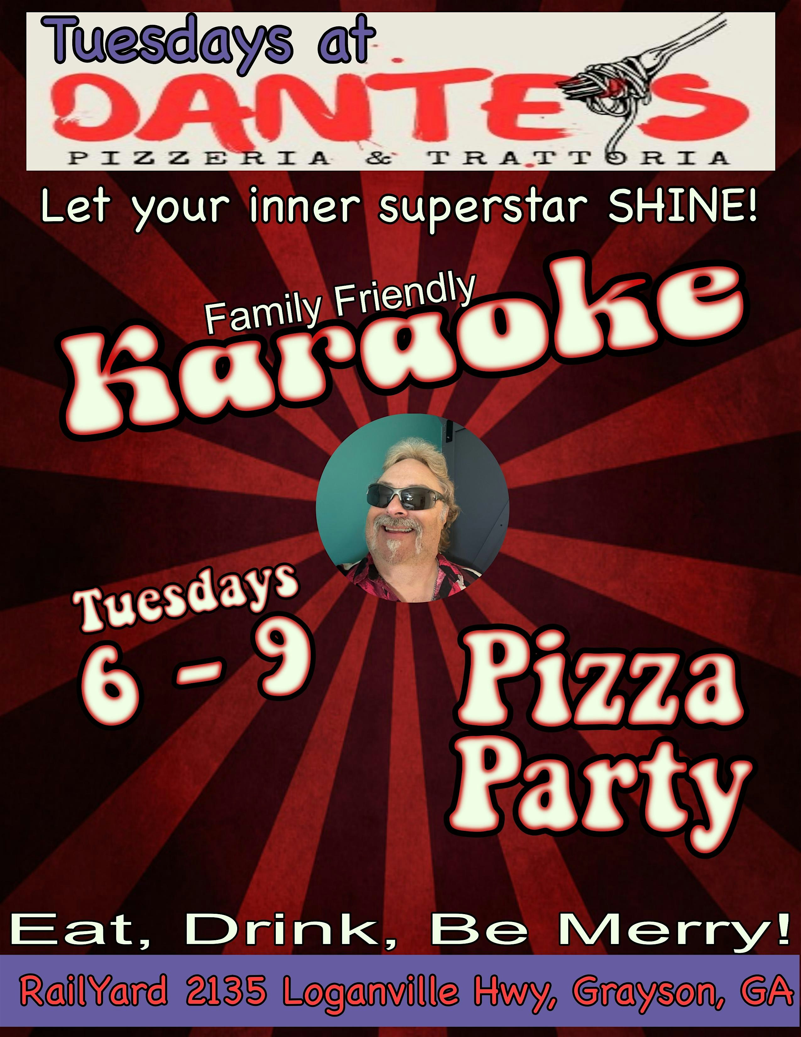 Dantes Pizzeria karaoke pizza party with margarita specials at Dantes Pizzeria & Trattoria – Grayson, GA