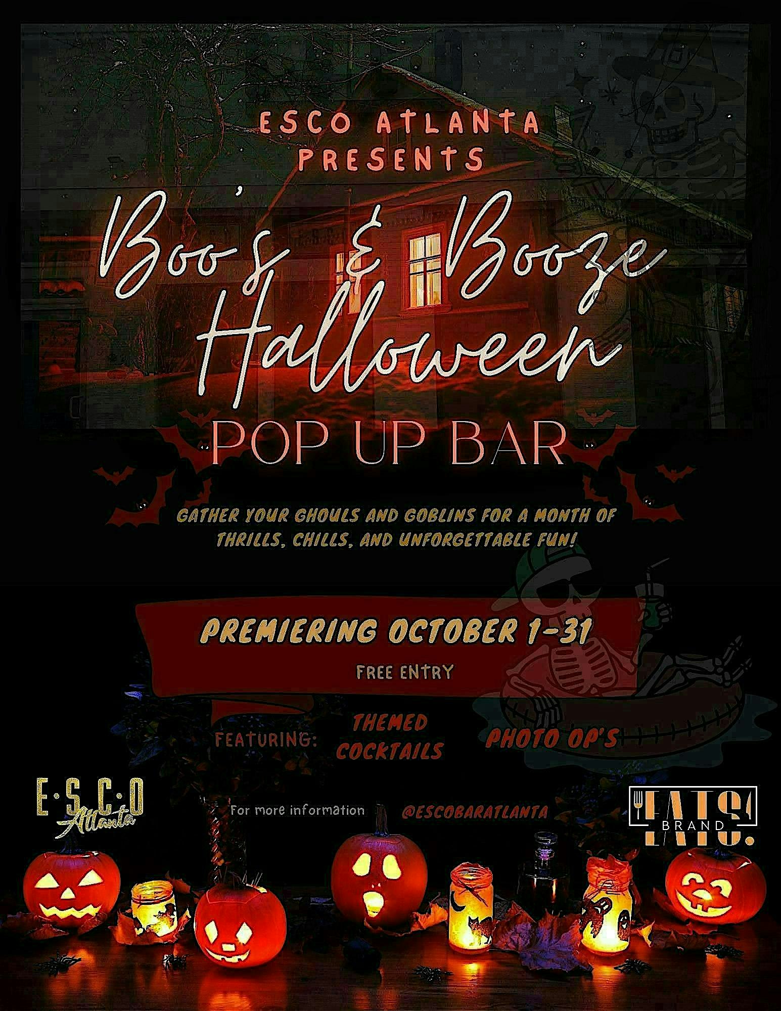 Boo’s & Booze Halloween Pop Up Bar at Esco Restaurant & Tapas – Atlanta, GA