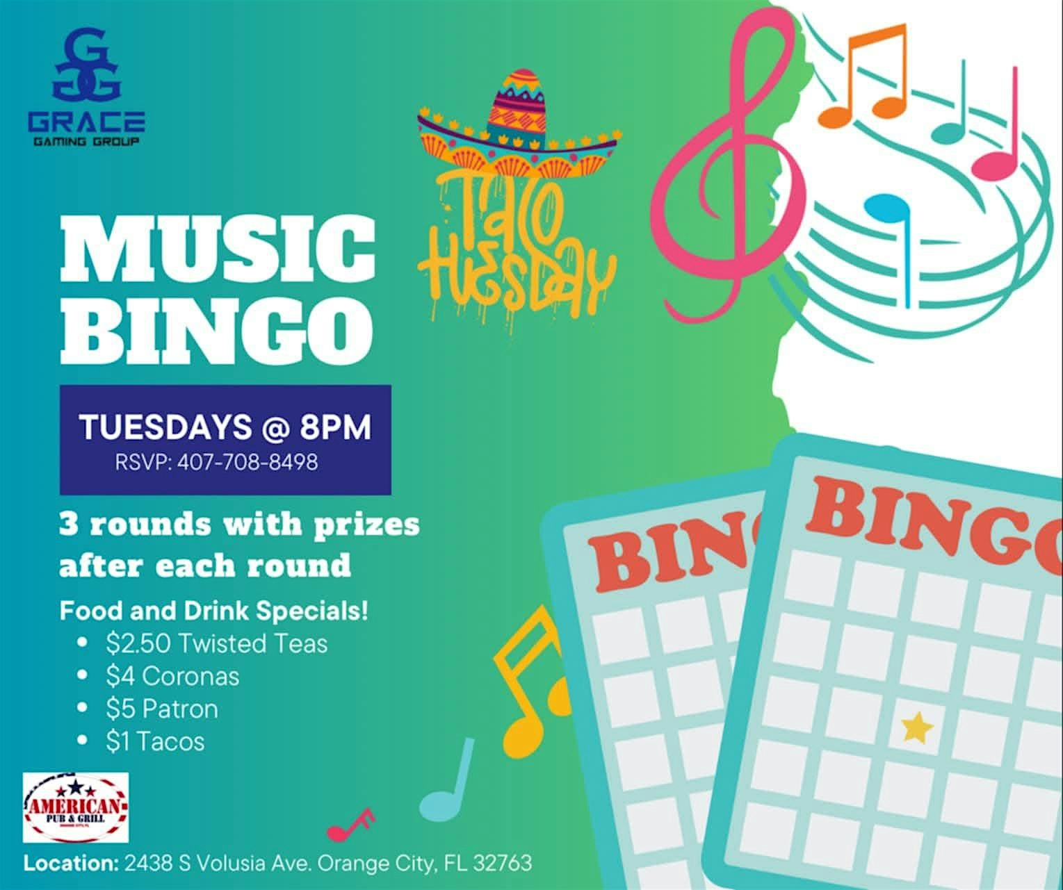 Music Bingo – Ladies Night! at American Pub & Grill – Orange City, FL
