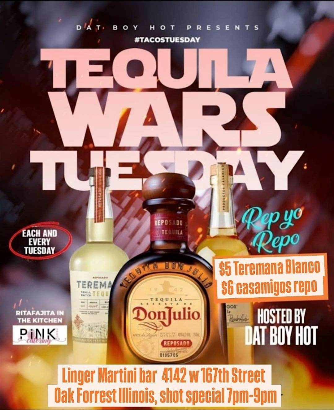 Taco Tuesday: Tequila Wars at The Linger Martini Bar – Oak Forest, IL