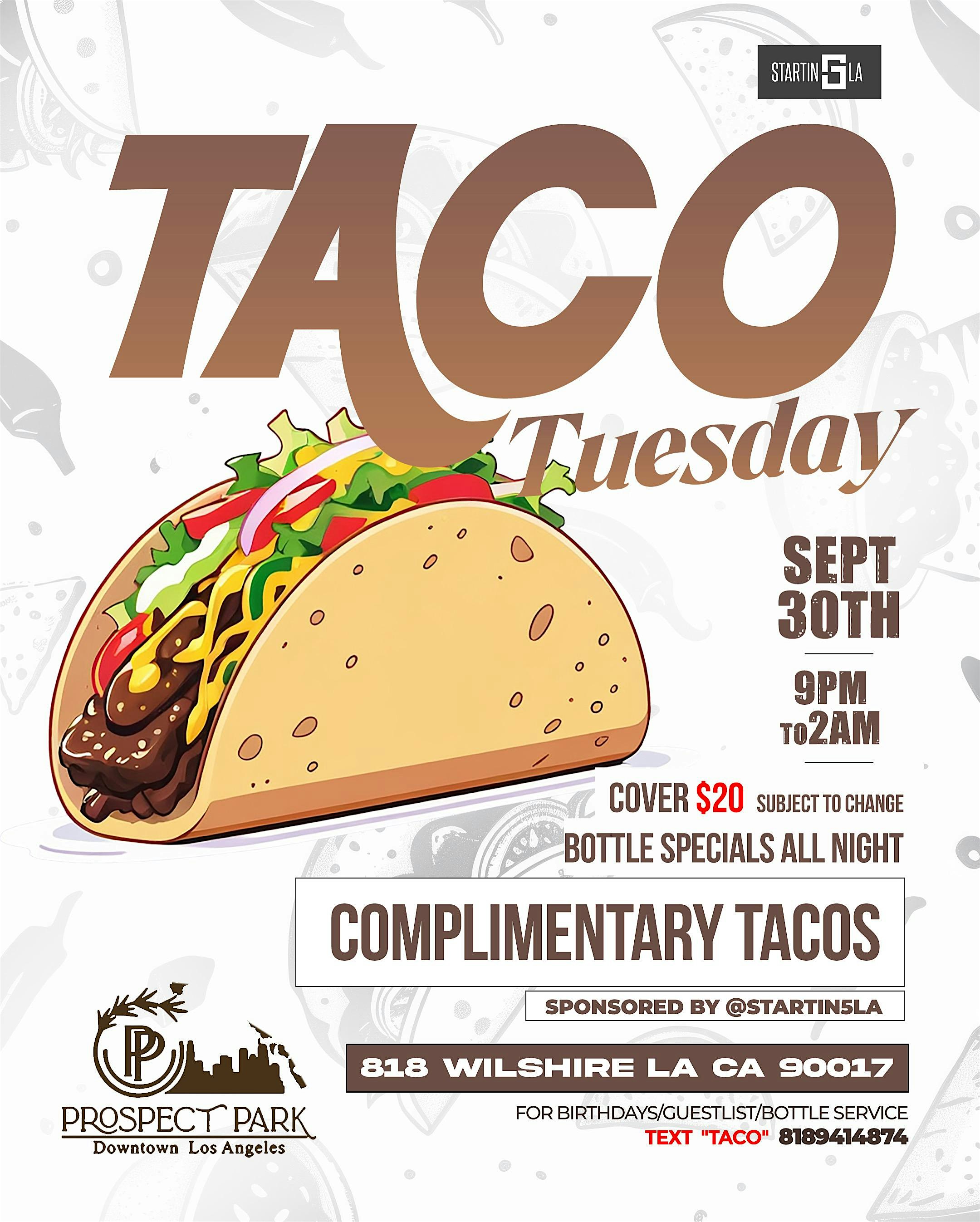 Taco Tuesday at Prospect Park at Prospect Park Downtown Los Angeles – Los Angeles, CA