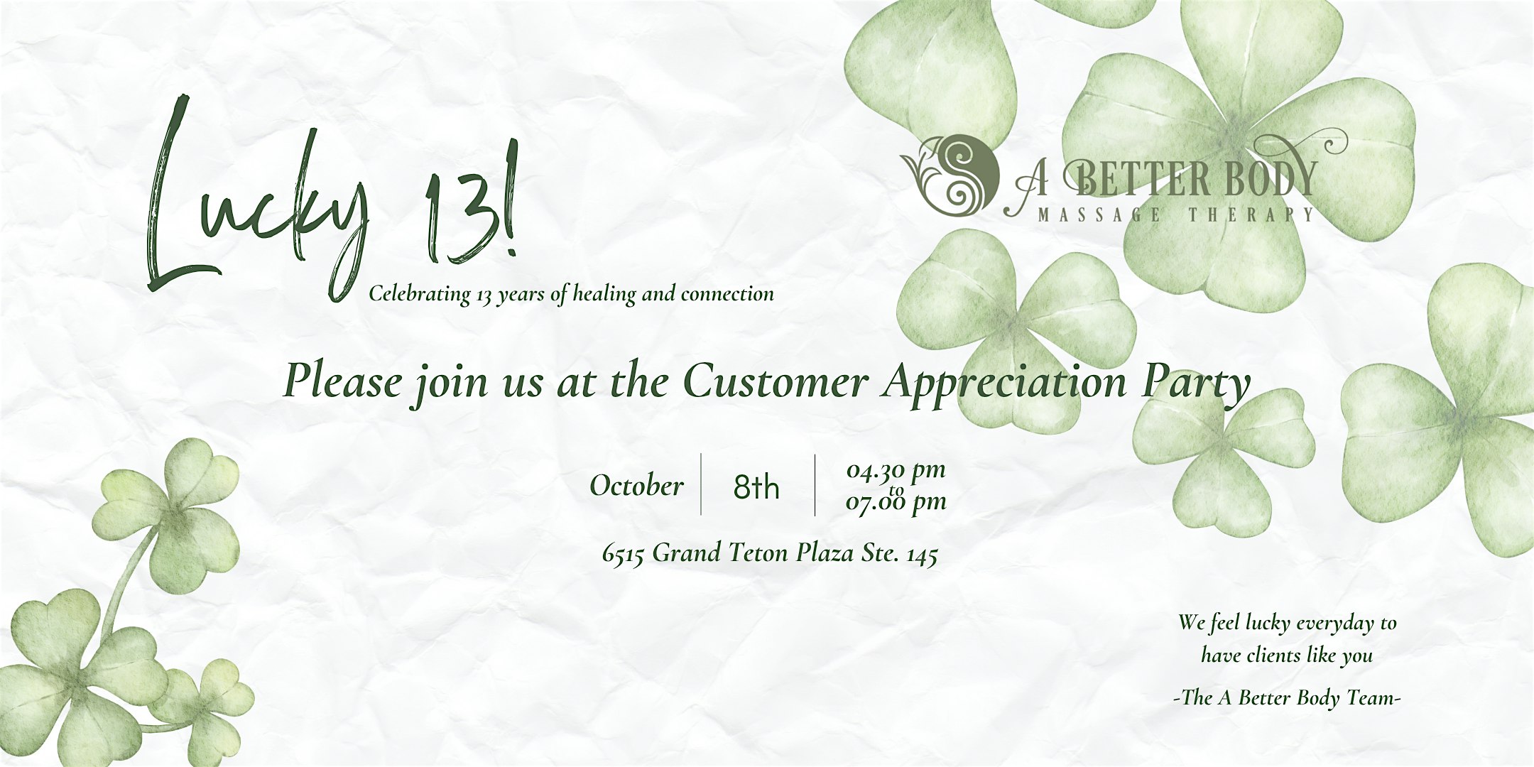 2025 Client Appreciation Party at A Better Body Massage Therapy – Madison, WI
